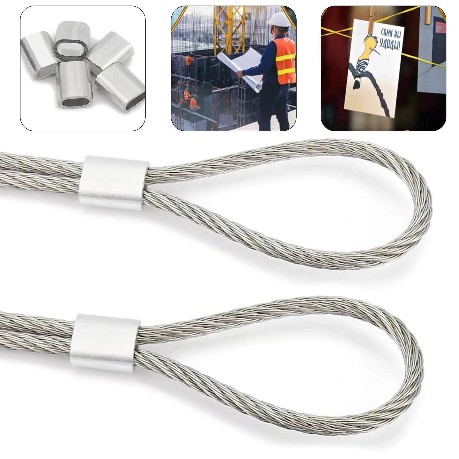 120 sztuk aluminiowych zacisków zaciskowych do linek drucianych 3 mm – wytrzymałe tuleje aluminiowe do lin i kabli, owalne zaciski zaciskowe do połączeń, nierdzewne, wszechstronne zastosowanie do