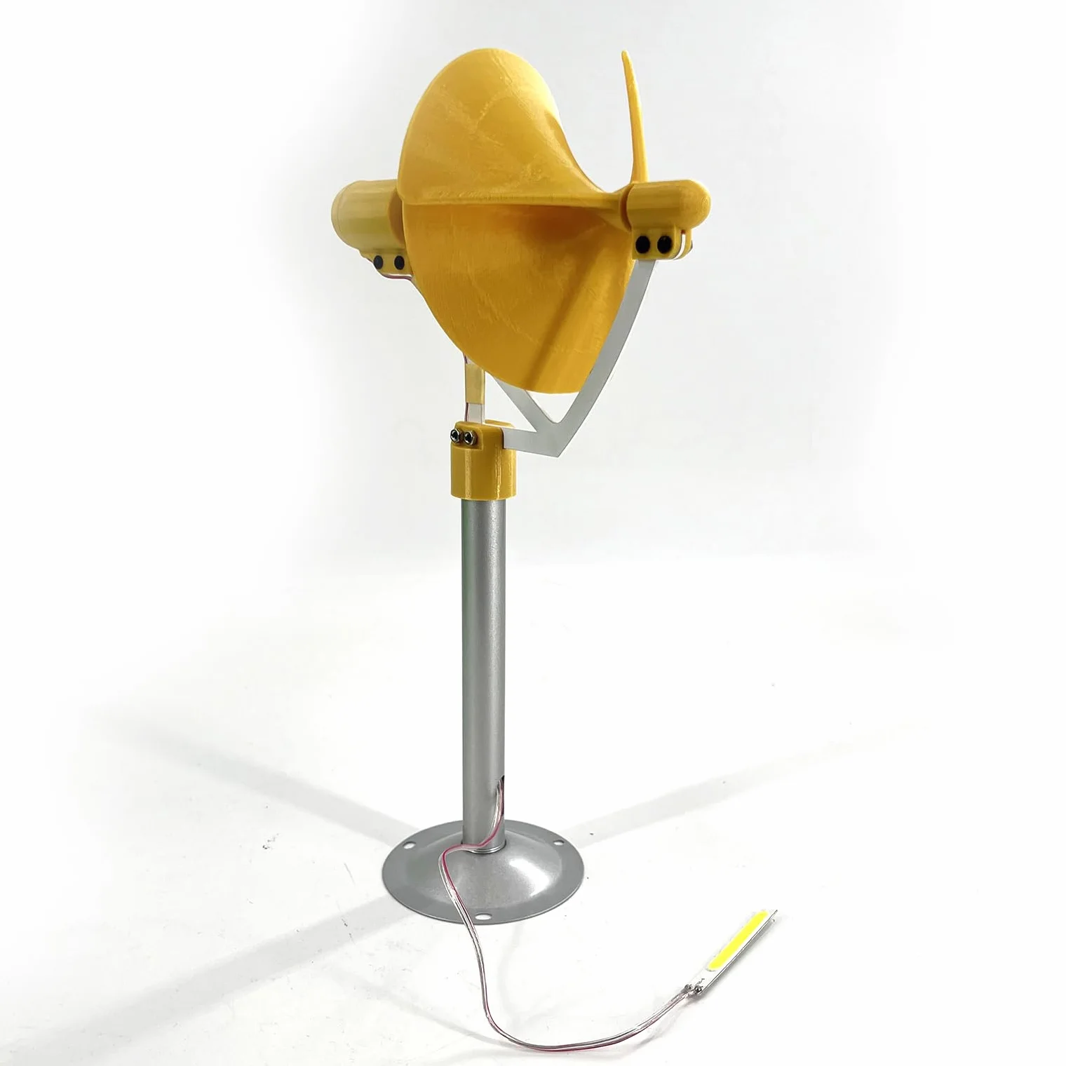 10W Micro Spiral Wind Generator Model 12V Stały generator magnesów DIY żółta turbina wiatrowa Model Breeze Start Generator Światło z diodą LED do badań, nauczania, dekoracji,Yellow