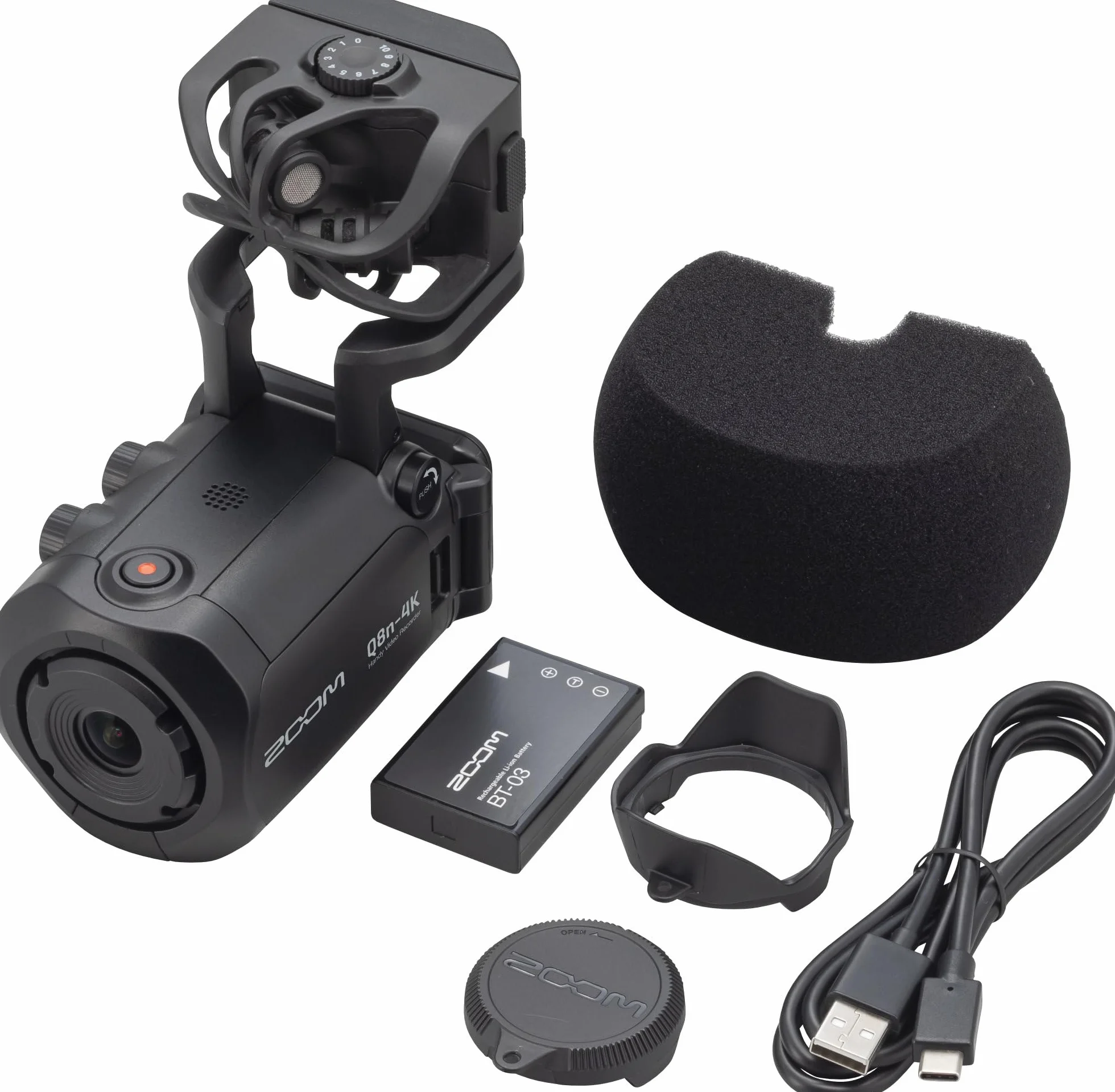 ZOOM Q8n-4K Kamera Wideo 4K dla Muzyków – Rejestrator Audio-Wideo z Wejściami XLR i Obiektywem Szerokokątnym