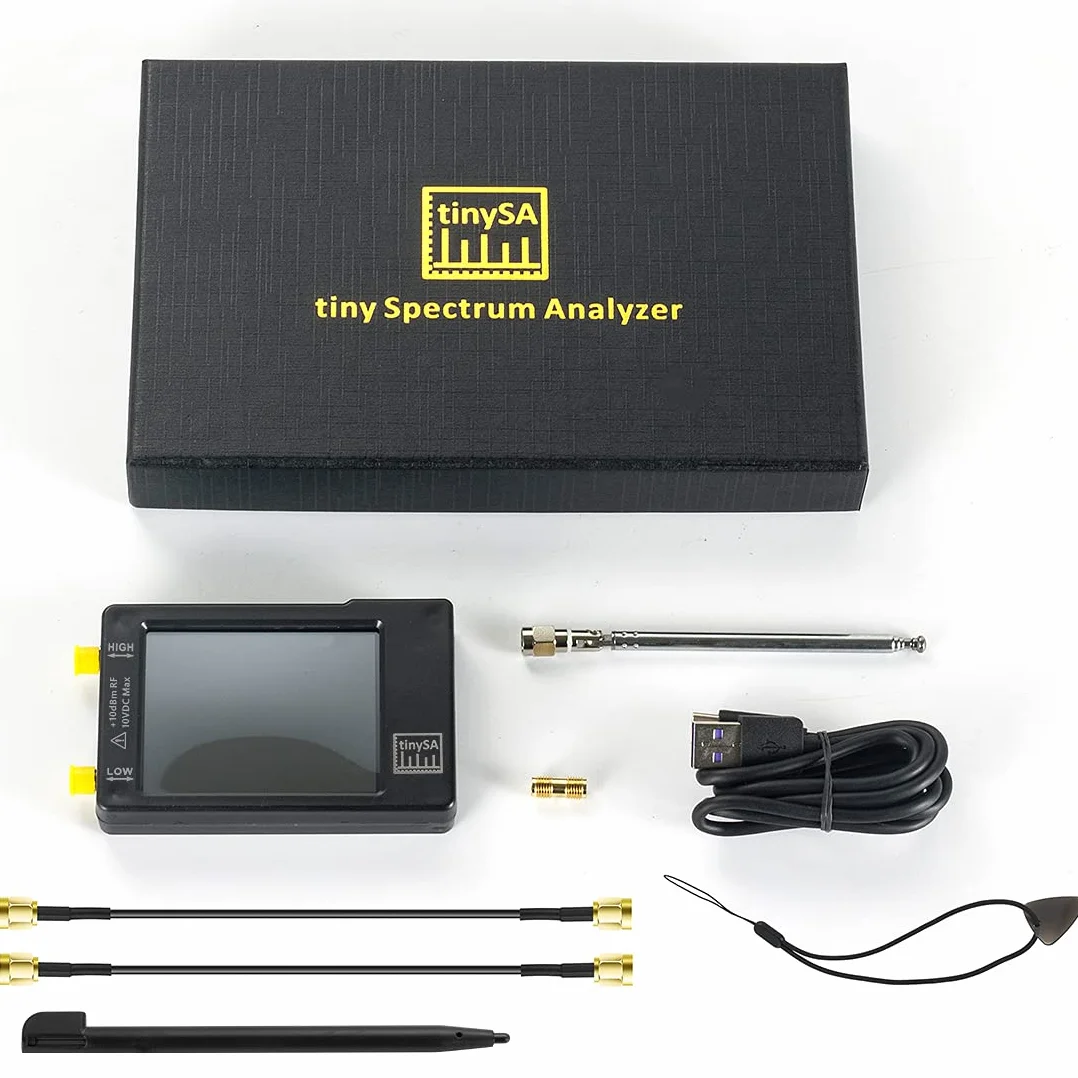 AURSINC Przenośny analizator widma tinySA - zaktualizowany analizator częstotliwości V0.3.1 | Wejście 100 kHz przy 960 MHz MF, HF, VHF UHF | Funkcja ochrony ESD i ekranu dotykowego & 2,8 cala