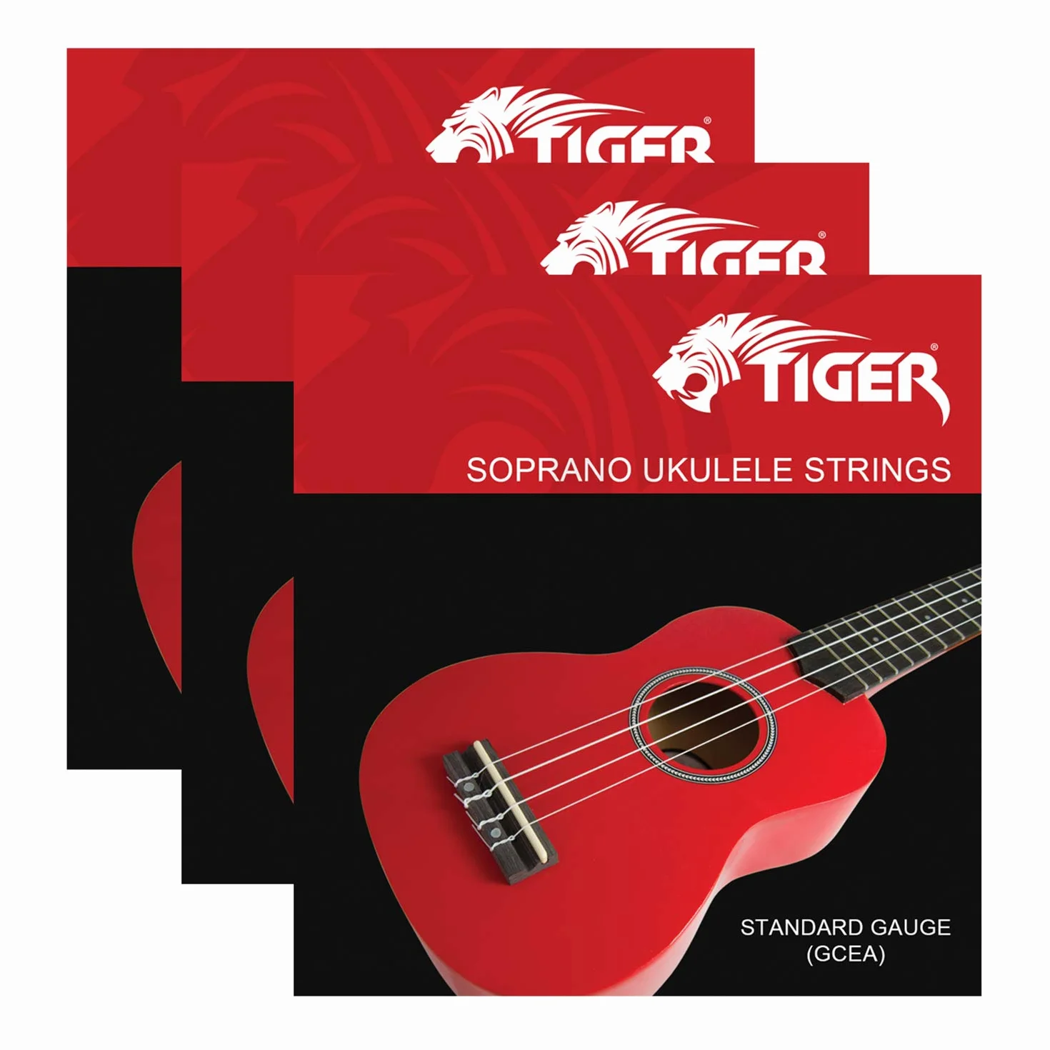 TIGER Struny sopranowe ukulele, 3 sztuki