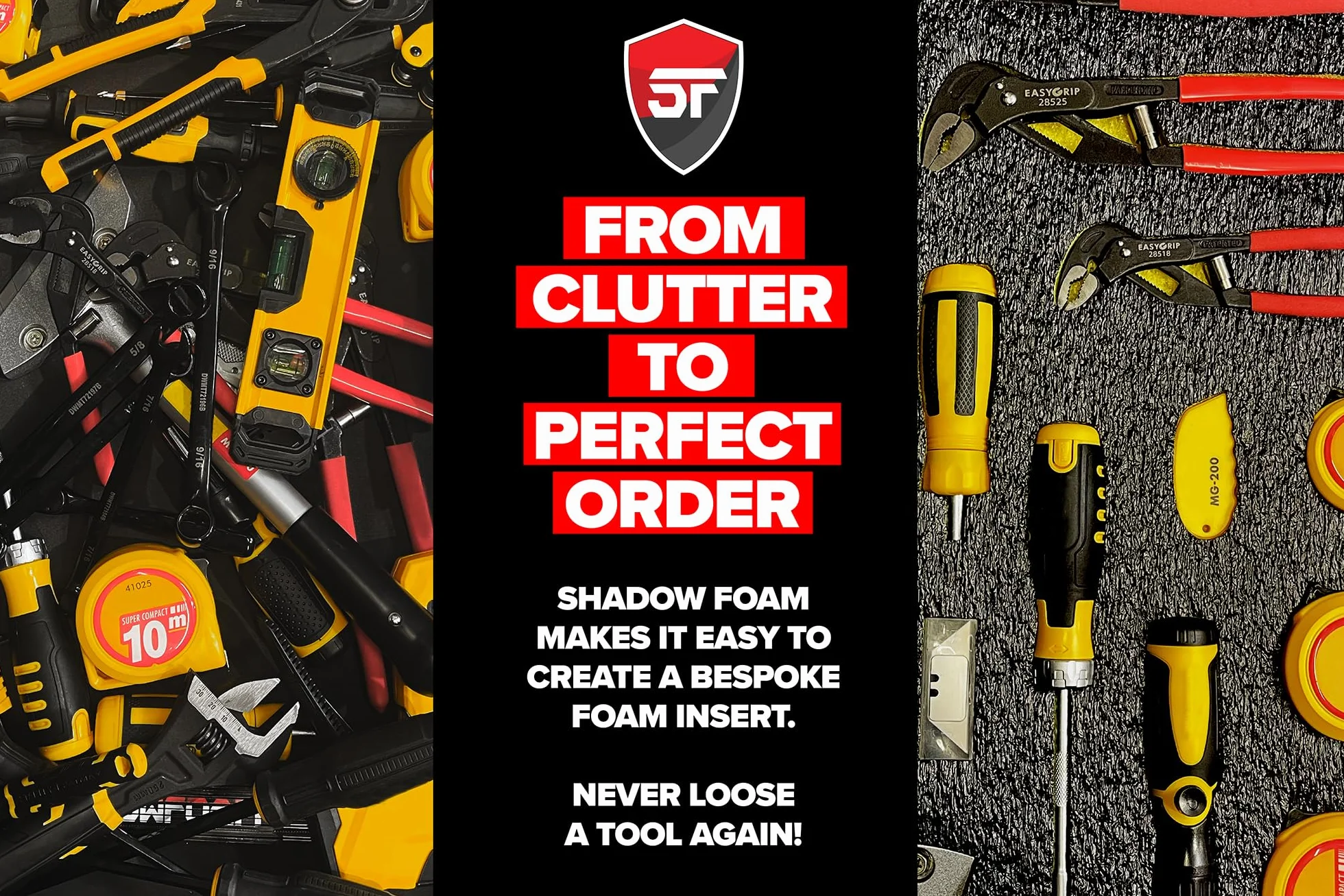Shadow Foam Wkładki Packout Przekaźnik do Milwaukee Packout Tolbox 2 i 3, pianka czerwona 50 mm do odklejenia