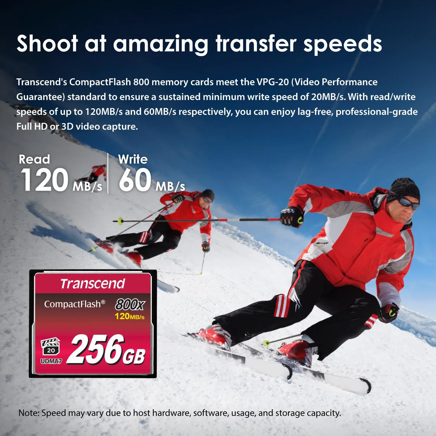 Transcend CF800 | 64GB CF card | MLC NAND flash, up to 120/60 MB/s (TS64GCF800)
