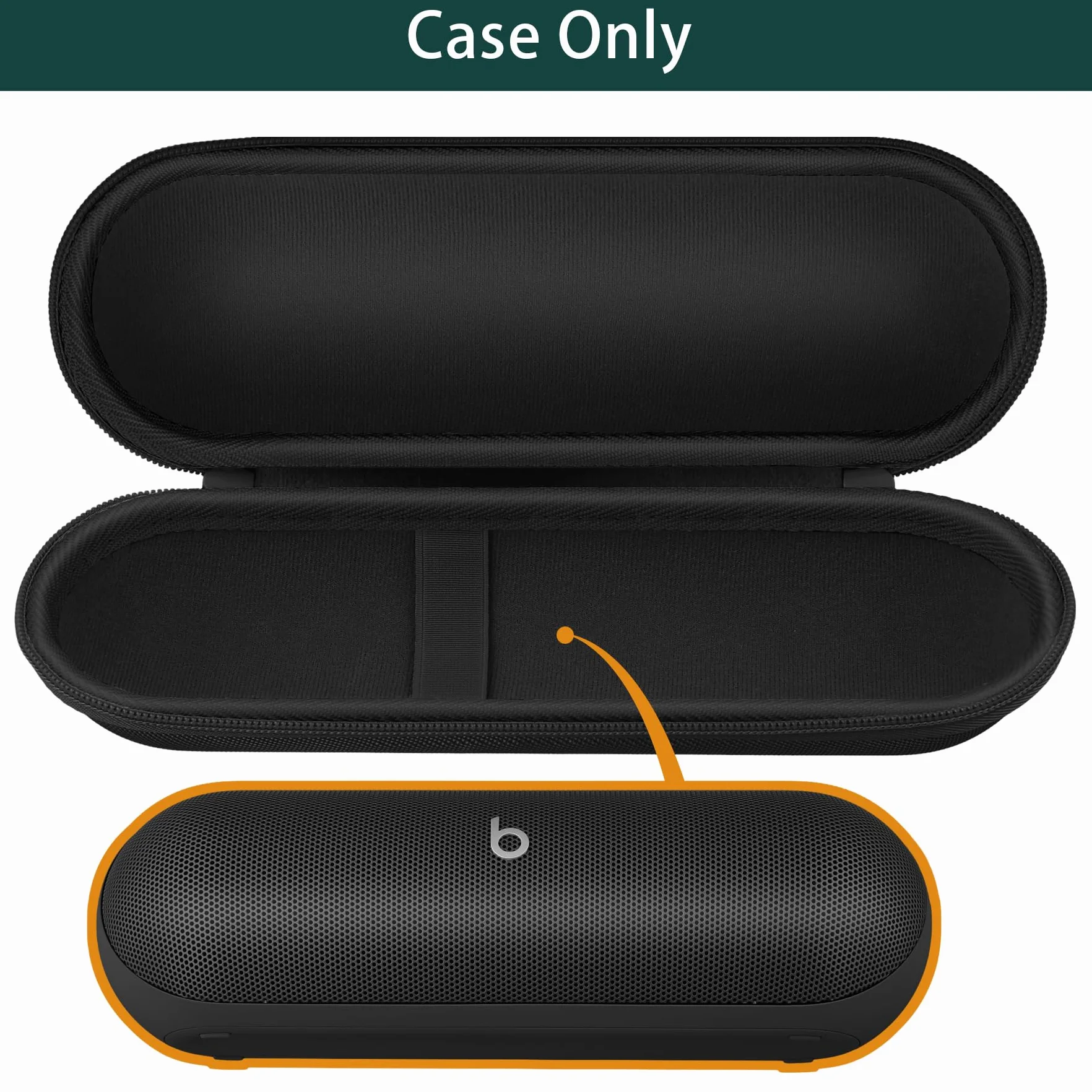 Aenllosi Twarde etui podróżne kompatybilne z Beats Pill - bezprzewodowy głośnik Bluetooth, przenośny organizer na głośniki Beats. (tylko etui), matowy czarny, Rustykalny, prosty
