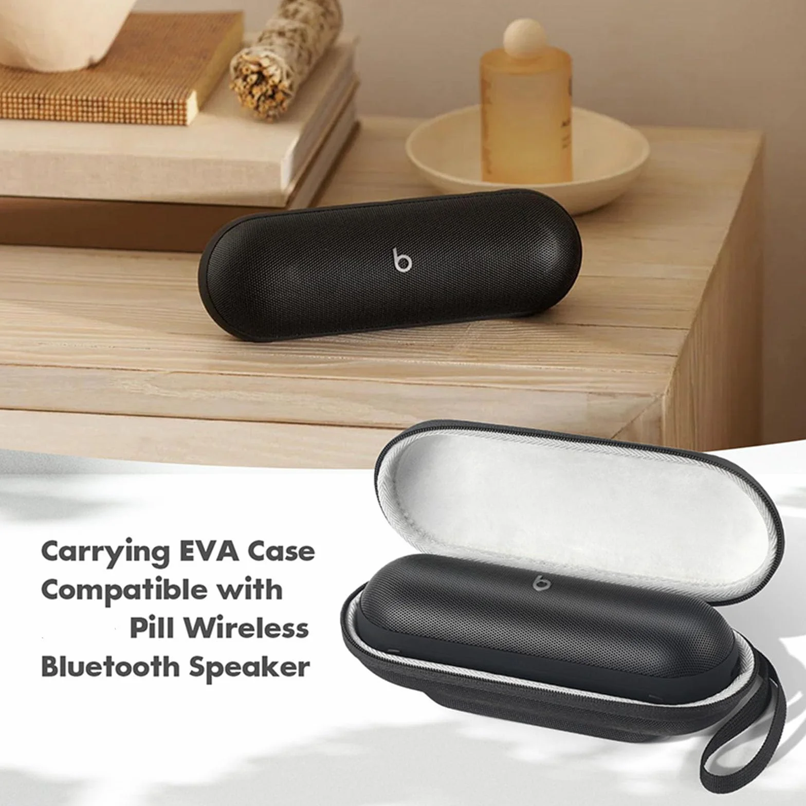 HUAYUWA Twardy futerał podróżny kompatybilny z Beats Pill, przenośny bezprzewodowy głośnik akcesoria organizer etui ochronne torba do przechowywania (tylko etui)
