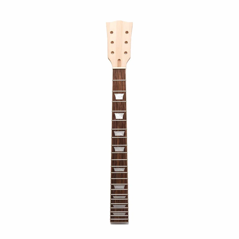 Alnicov Szyjka do gitary elektrycznej, DIY, 22 progów, szyja klonowa, palisander, podstrunnica z białymi kropkami, wkładka do gitar Gibson LP, zamiennik części