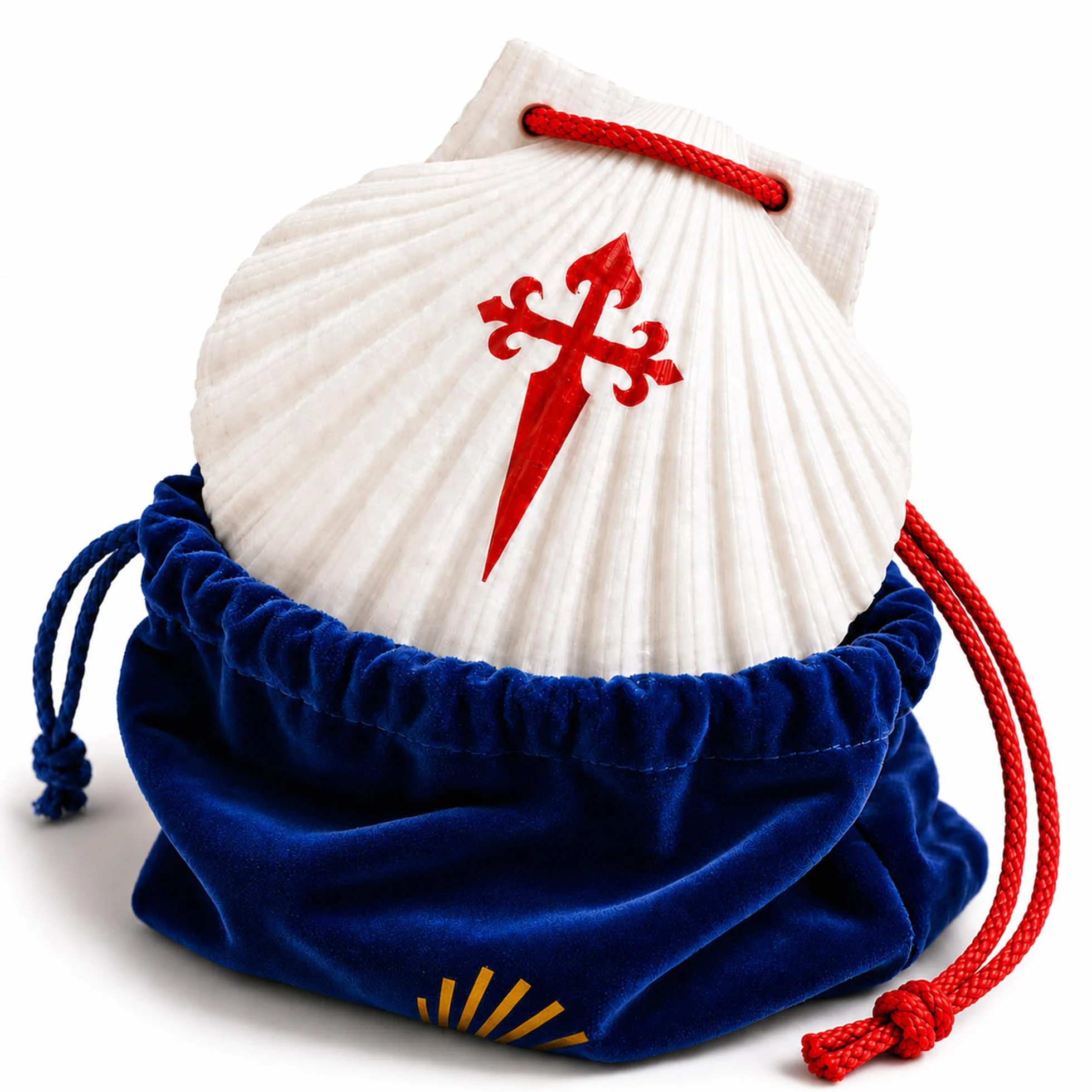 Buen Camino Przegrzebek muszla pielgrzymkowa na ścieżkę św. św. Jakuba, 11 x 10 cm, oryginalny produkt z Galicji, produkt naturalny