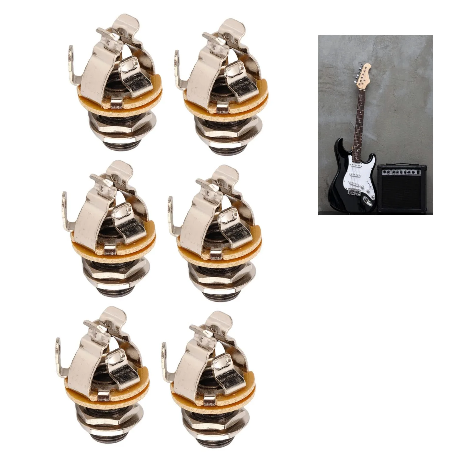 Specjalistyczny zestaw gitarowy Mono Jack 10 szt. | Doskonałe metalowe złącza audio do gitar elektrycznych/wzmacniaczy/pedałów | Standardowe gniazdo mono 1/4 cala ze stabilnym