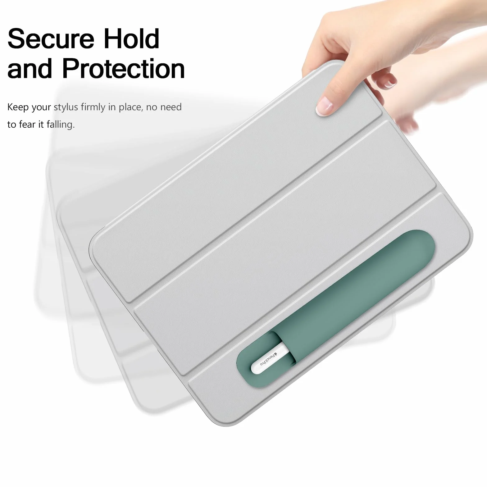 MoKo Universal Stylus Holder, Adhesive Silicone Pencil Protected Sleeve Compatible with Pencil Pro&1st&2nd Gen&USB-C and Similarly Sized Styluses,Attached to Case for Pencil,Dark Night Green