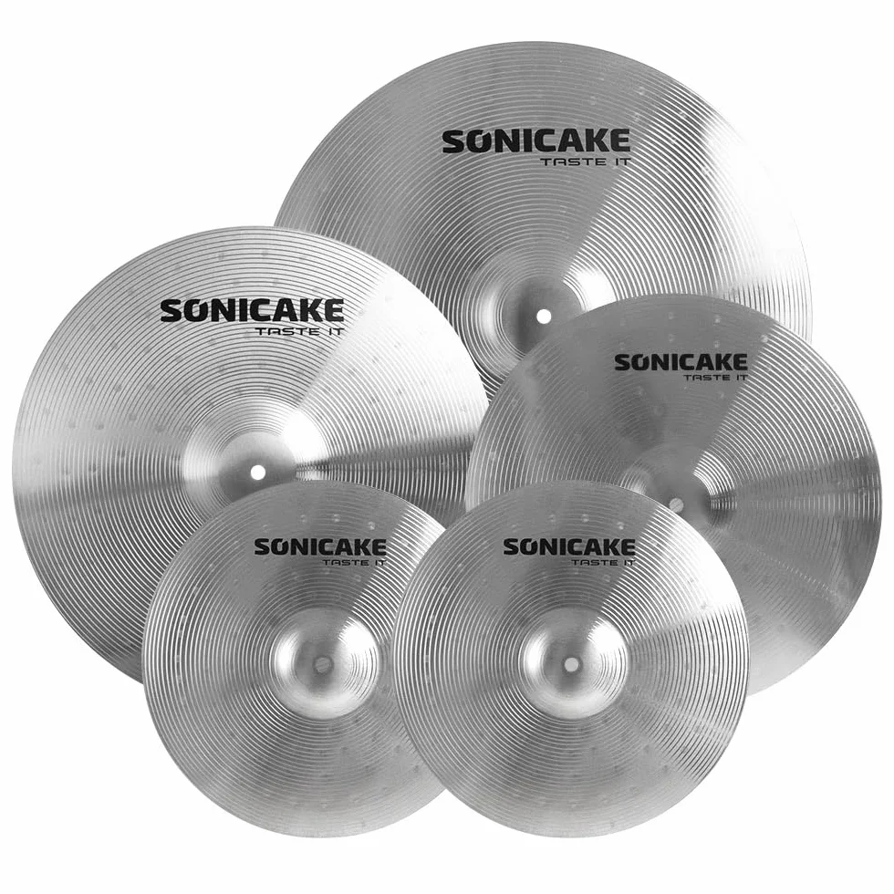 SONICAKE Zestaw talerzy wykwintny zestaw talerzy ze stopu 35 cm / 40 cm / 45 cm / 50 cm talerz perkusyjny 5 szt. do ćwiczeń i występów
