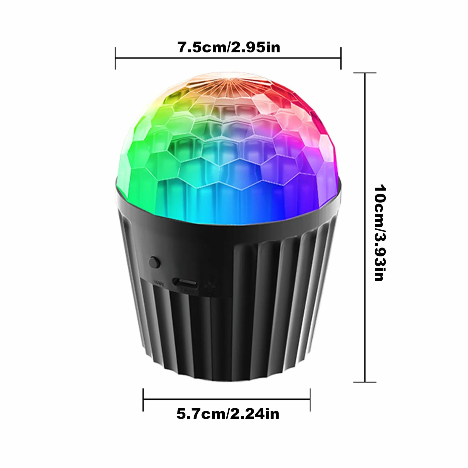 Remote Control Party Lights, Crystal Magic Ball Disco Lamp, Color-Changing Ambient Light, 2.24x3.94 inches Sound-Activated LED Lighting Device for Home Room Parties, Club Events