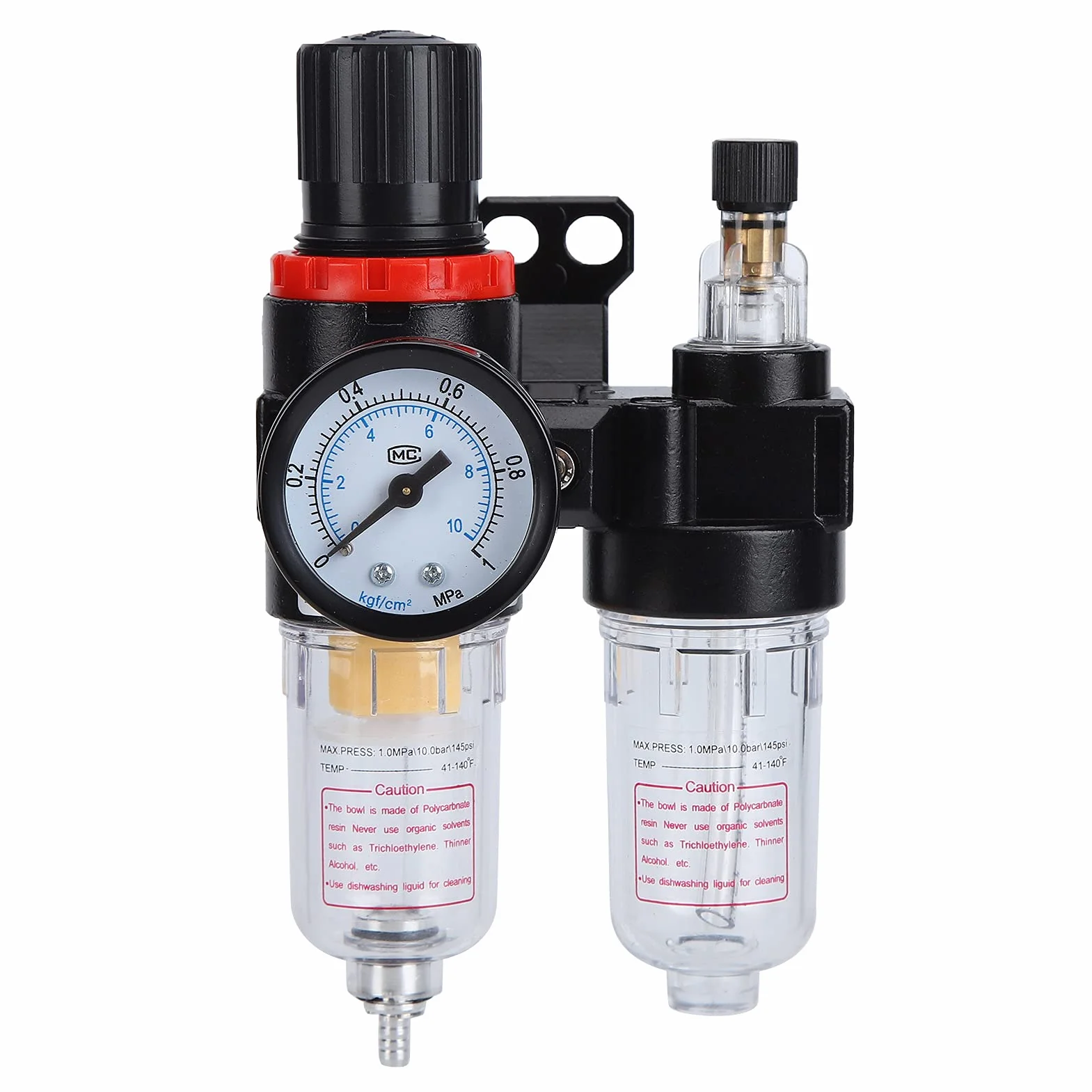 1-calowy NPT Filtr Regulator ciśnienia filtra powietrza Wodna pułapka pułapka pułapka, filtr sprężarki narzędzi powietrza z miernikiem, AC5010-10M