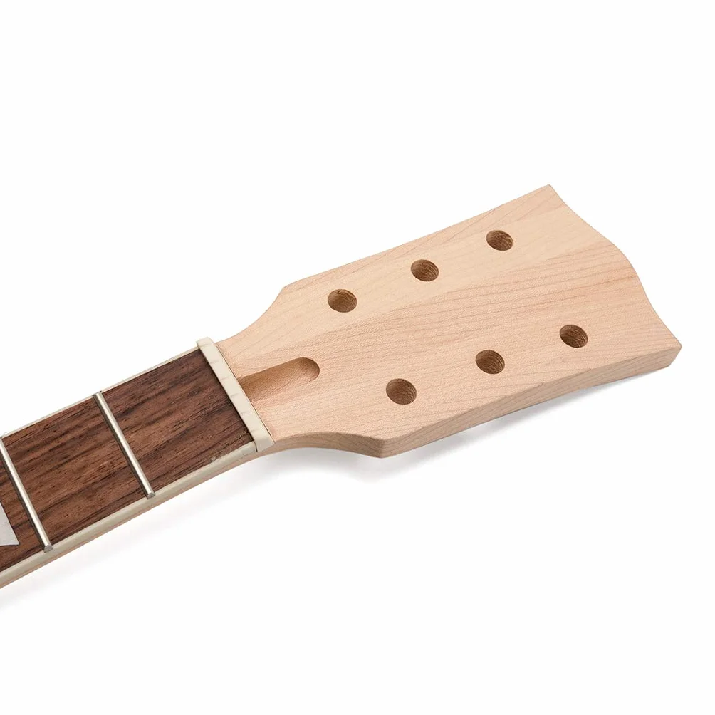 Alnicov Szyjka do gitary elektrycznej, DIY, 22 progów, szyja klonowa, palisander, podstrunnica z białymi kropkami, wkładka do gitar Gibson LP, zamiennik części