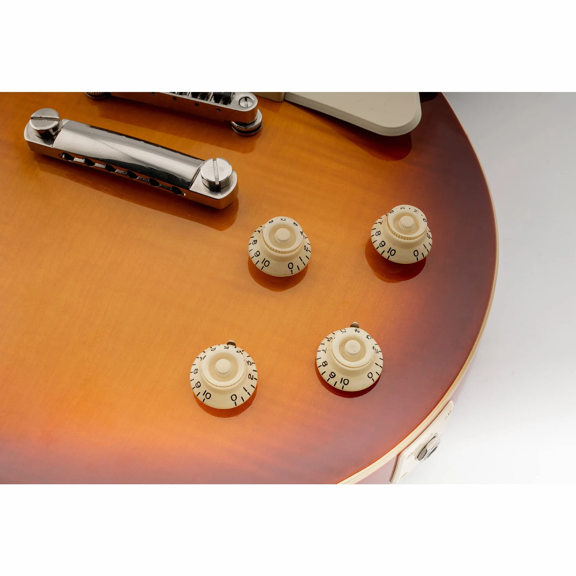 Musiclily Pro Calowa Gałka Potencjometru Top Hat Knobs do Gitary Elektryczny Typu USA Les Paul, Kremowy (4 szt.)