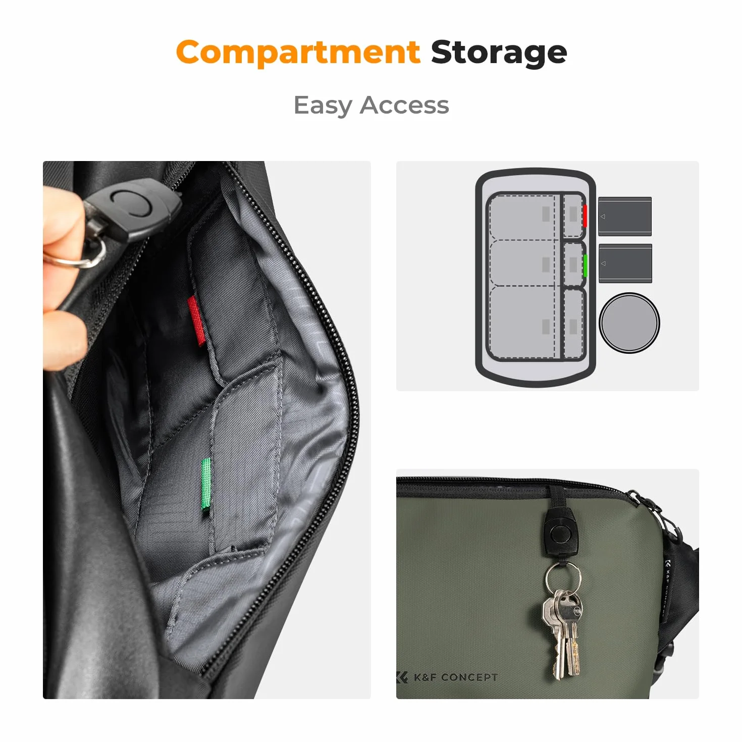K&F Concept Torba na ramię 2 w 1, 10 l, codzienna torba na ramię i wielofunkcyjna fotografia, aparat crossbody, DSLR, plecak, przenośna torba