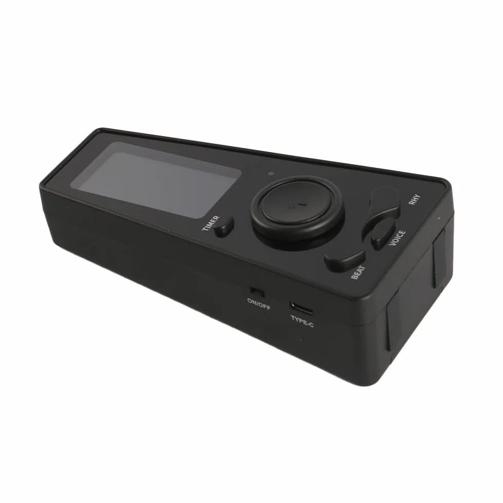 Elektroniczny metronom cyfrowy z regulacją głośności, pokrętłem tempa i timerem do fortepianu, gitary, skrzypiec, ukulele, perkusji (czarny)