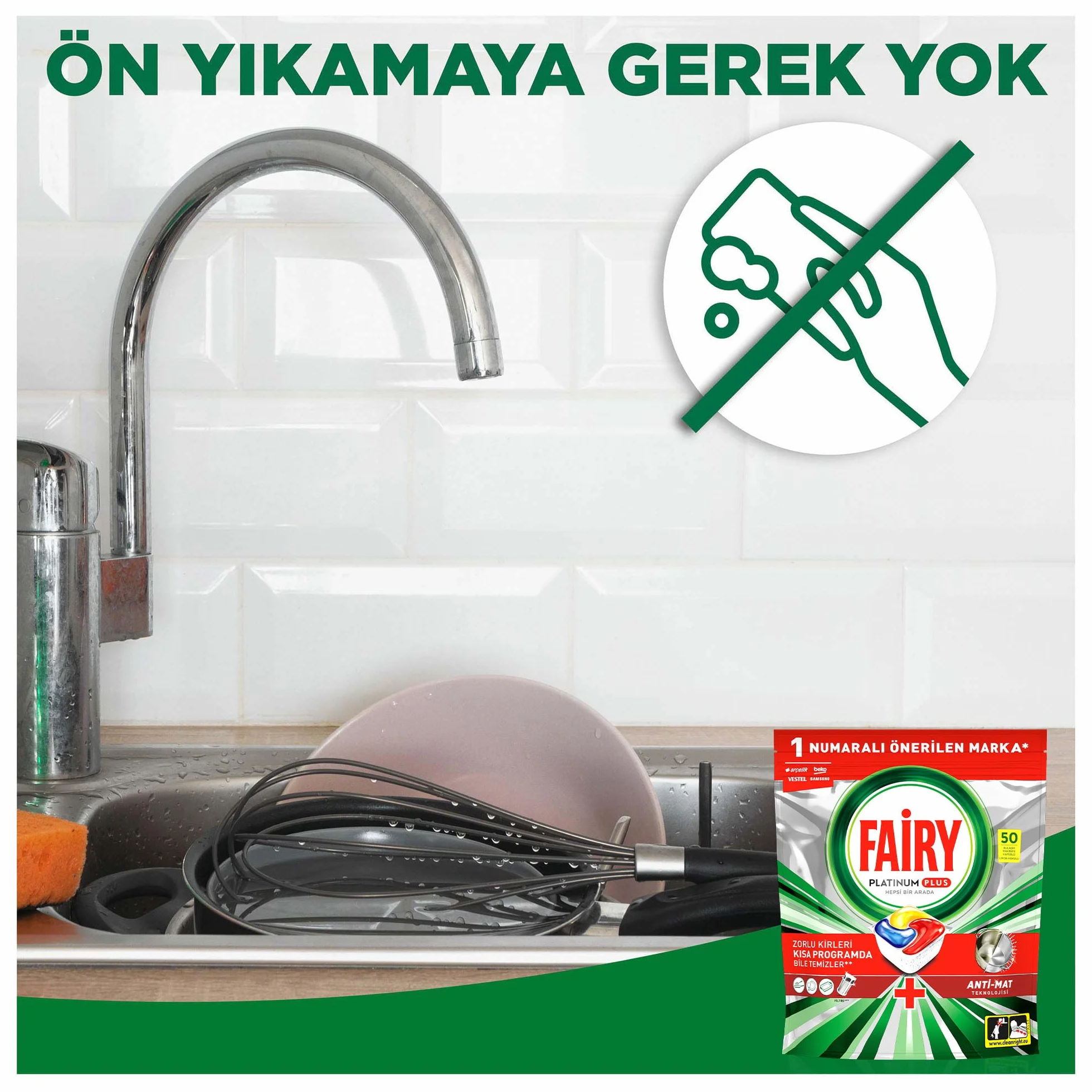 Fairy Platinum Plus, Kapsułki do zmywarki, All-in-One, Cytrynowe, 50 sztuk (2 x 25), Z funkcją nabłyszczania i ochroną szkła