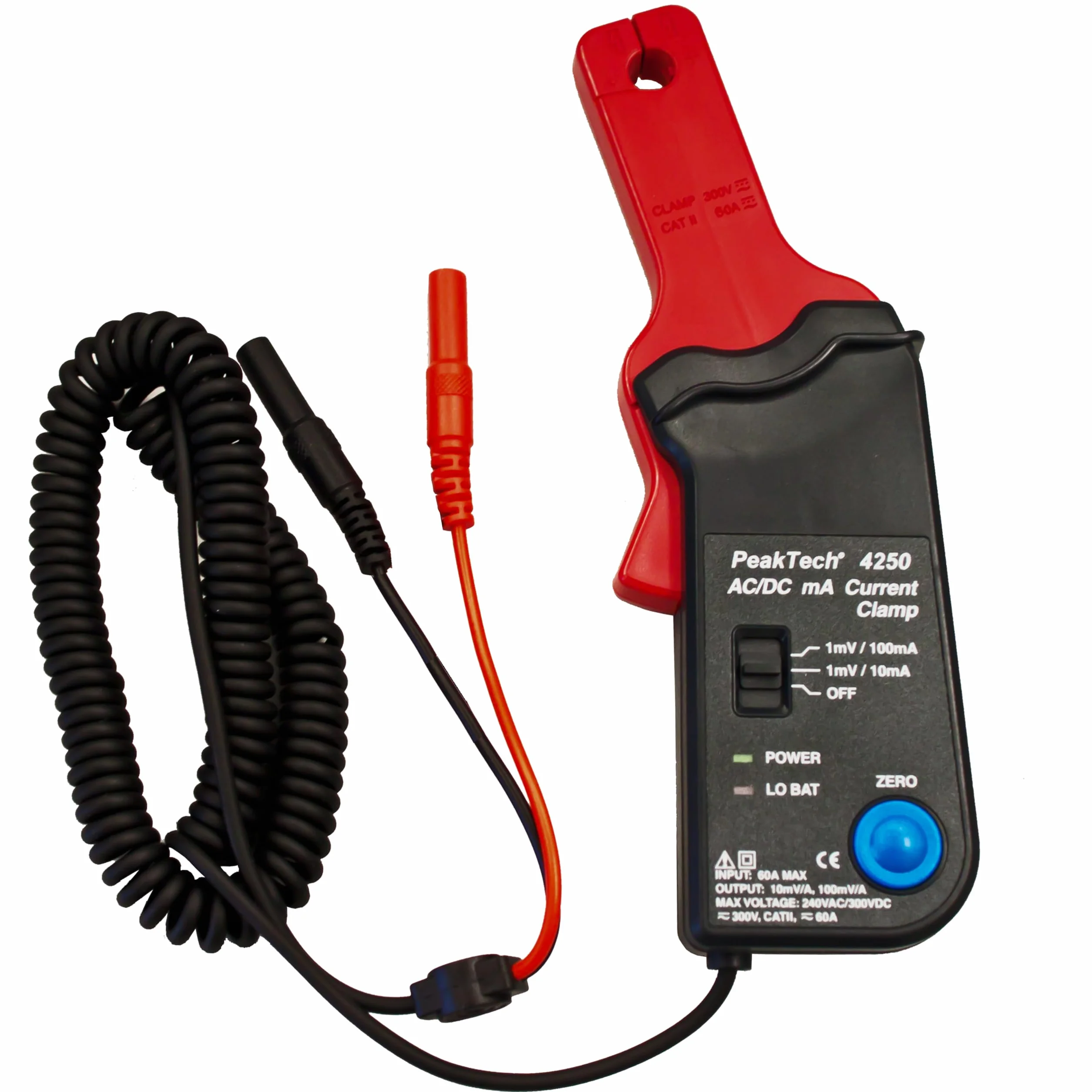 PeakTech P 4250 - Adapter cęgów prądowych do Multimetru ~ 60 A AC/DC ~ z wtyczką 4mm