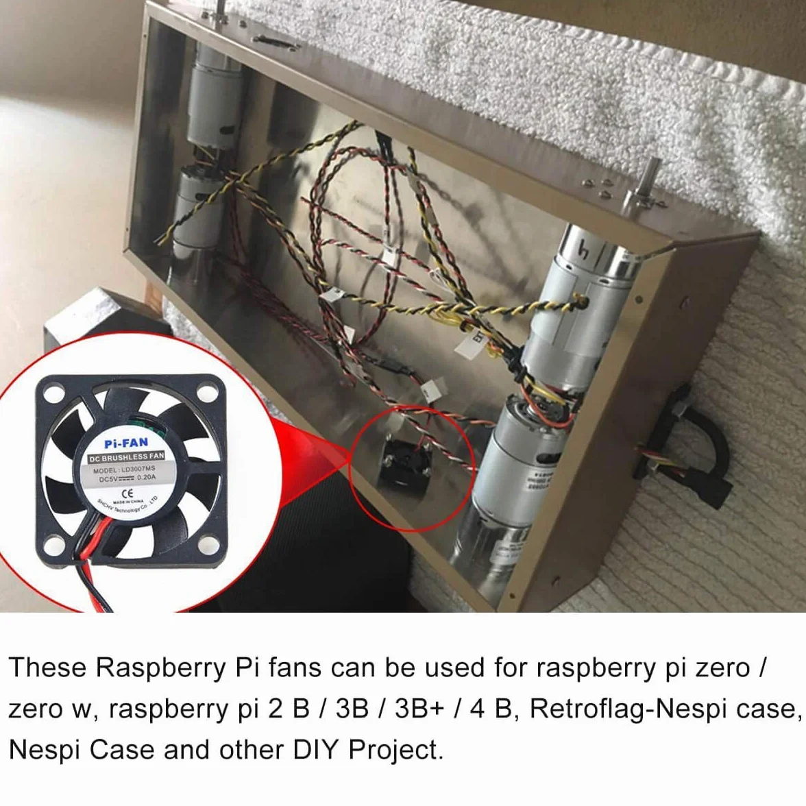 MakerHawk Raspberry Pi DC bezszczotkowy wentylator radiator 3,3 V 5 V do Raspberry Pi 2B / 3B + / 4B i Pi Zero/Zero W lub innego projektu robota