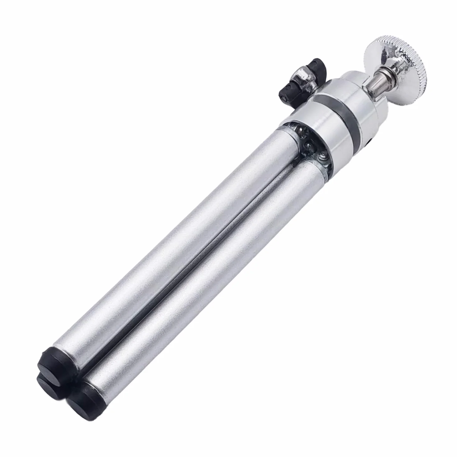 Mini statyw stołowy | Regulacja wysokości 7/14/26 cm | Obrót 360° głowicy kulkowej | Kompatybilny z aparatami i smartfonami | Kompaktowy i lekki, srebrny, Metal