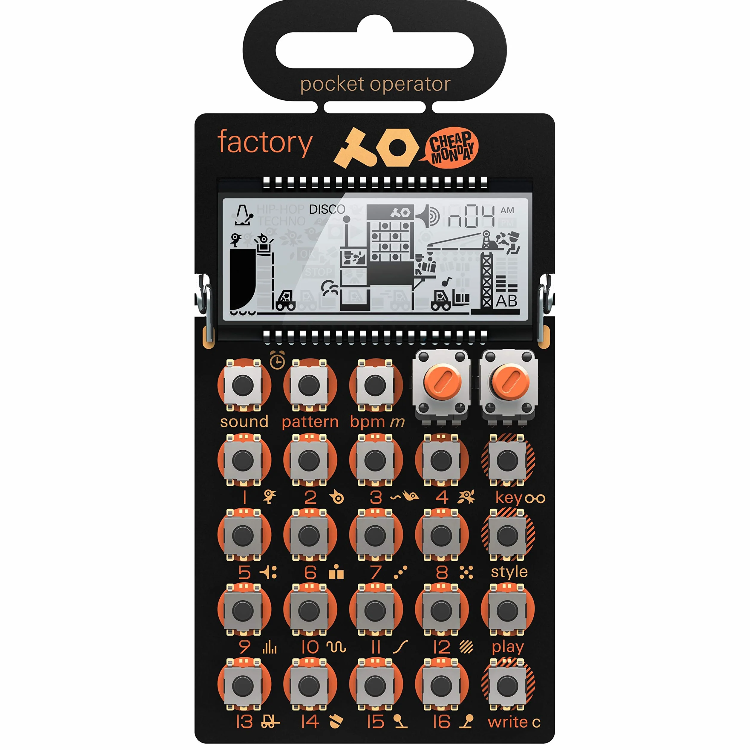 Teenage Engineering PO-16 Factory - Syntezator Lead Pocket Operator (16 krokowy sekwencer, mikro automat perkusyjny, 16 efektów, głośnik, wejście/wyjście liniowe, wyświetlacz LCD)