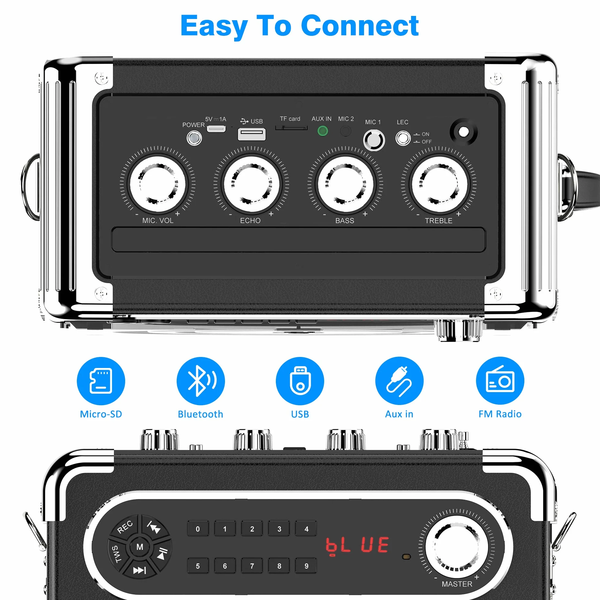 JYX Karaoke Machine z 3 mikrofonami bezprzewodowymi UHF dla dorosłych, głośnik Bluetooth, profesjonalny przenośny system karaoke PA, głośniki karaoke z mikrofonem obsługujące TWS/USB/TF/AUX/FM