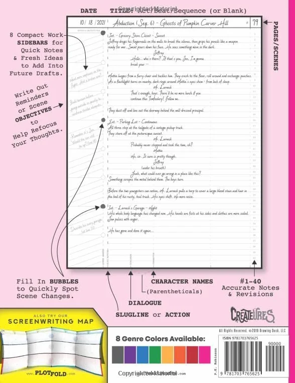 Blank Screenwriting Notebook: Write Your Own Movies - 200 Pages of Pre-Formatted Script Templates - 8.5" x 11" Journal for Ideas + Notes in Sidebars for Writers of TV Shows & Films