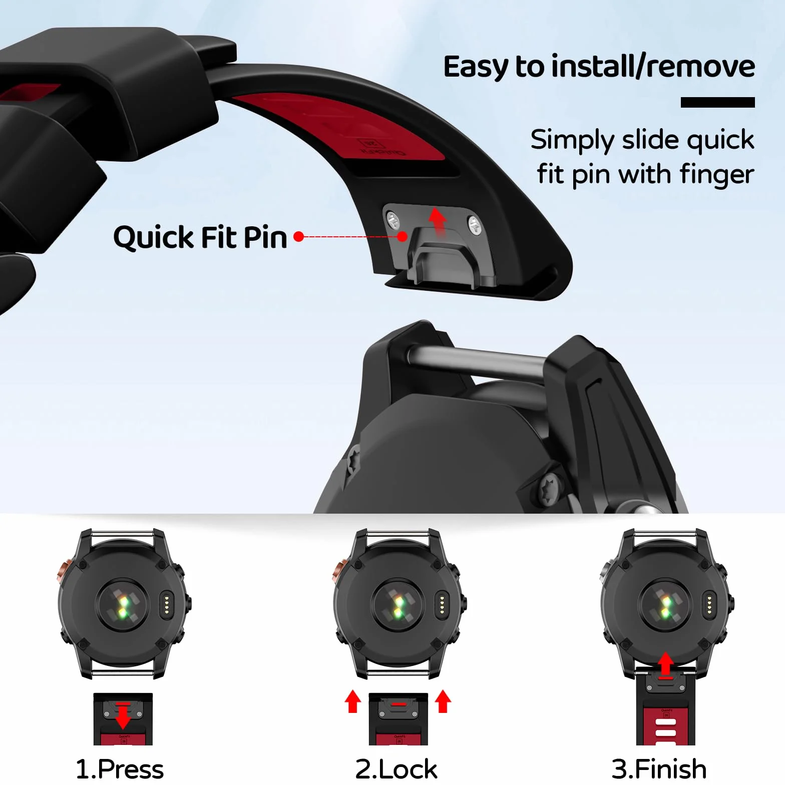 Pasek do zegarka Garmin Fenix 7X Pro / Fenix 7X / Fenix 6X Pro / Fenix 6X / Fenix 5X / Fenix 3, 26 mm silikonowy pasek zastępczy do Garmin Epix Pro 51 mm/TACTIX 7