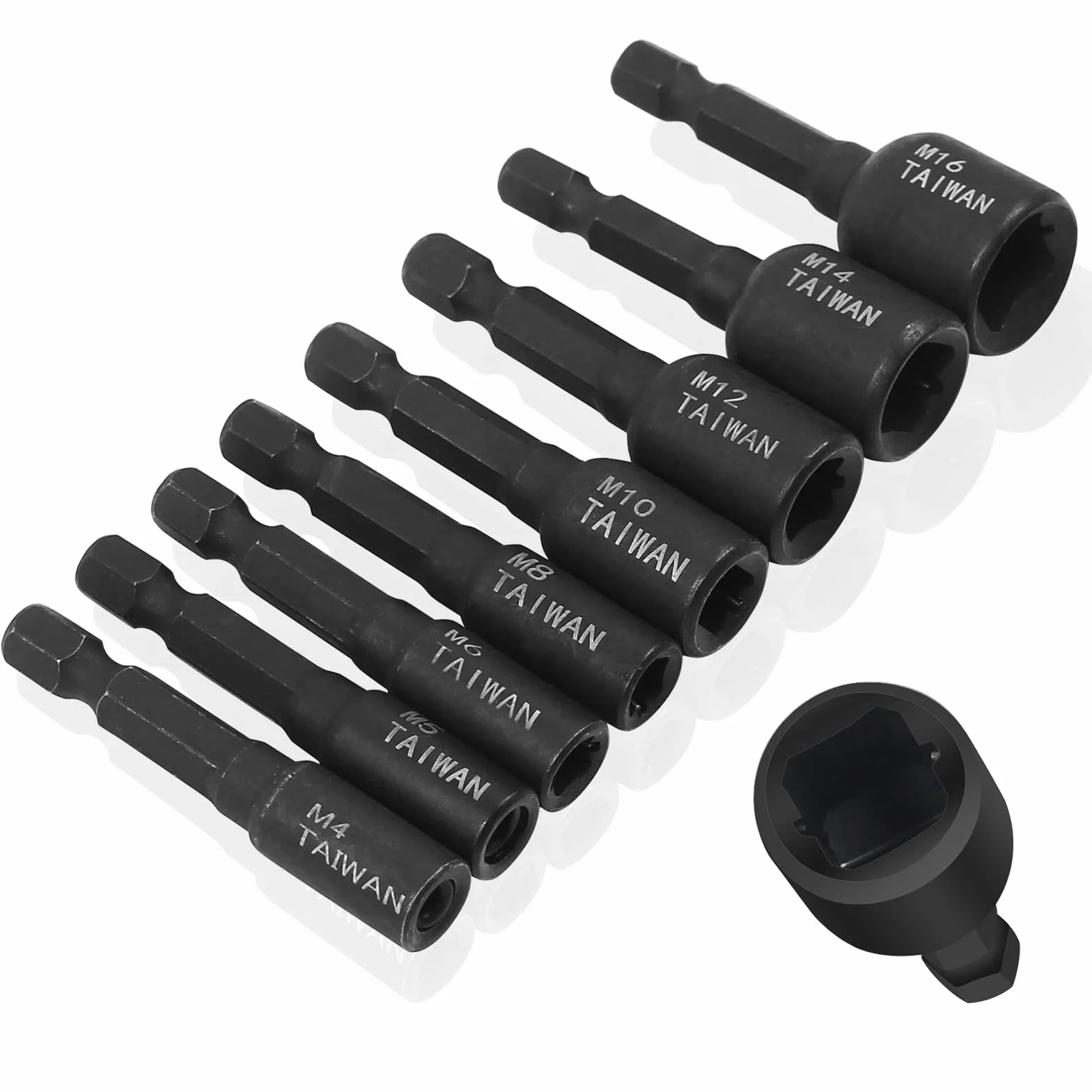 8 szt. adapter do gwintownika, M4-M16 1/4 cala, sześciokątny trzpień maszynowy, czworokątny adapter do wiertarki