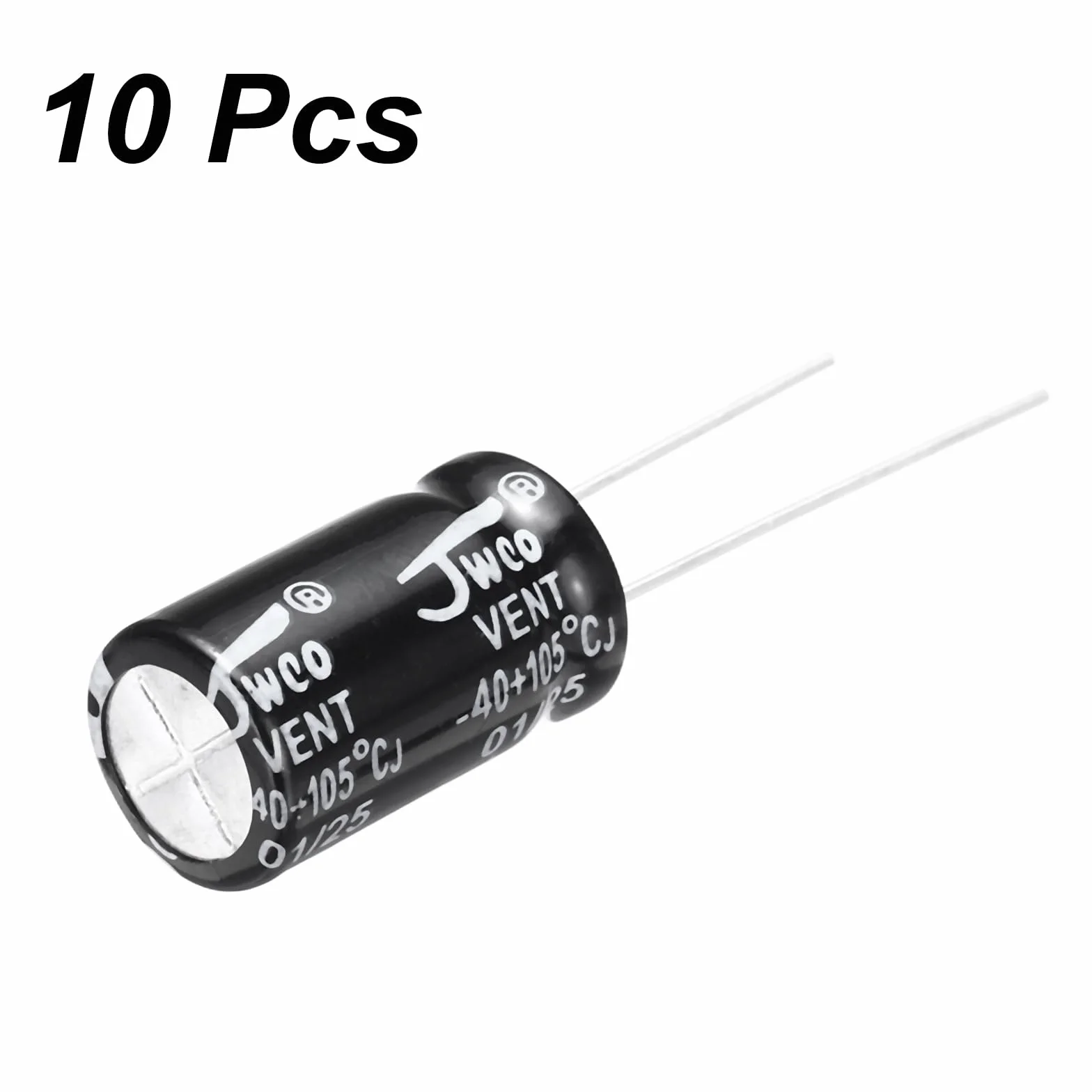 QUARKZMAN 10 sztuk 1000uF 25V Aluminiowe Radialne Kondensatory elektrolityczne, Kondensatory, 10 x 17 mm, do telewizora, VCD, głośników