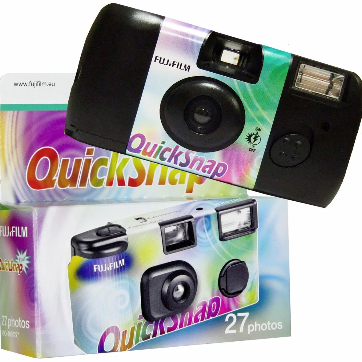 5 x jednorazowe kamery Fujifilm Quicksnap Flash, 27 zdjęć, z lampą błyskową