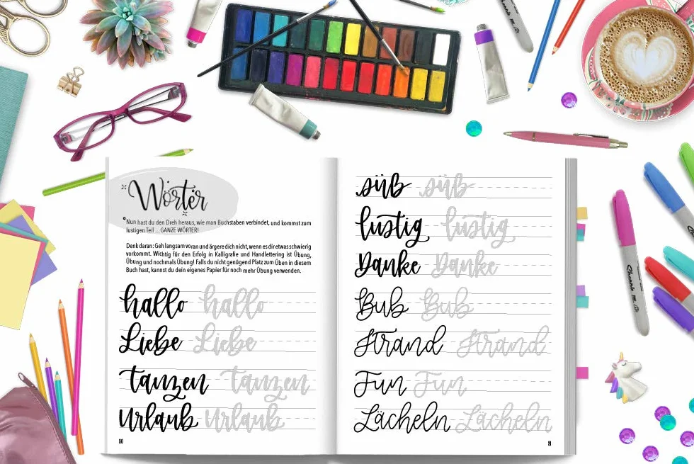 Anfängerhandbuch für moderne Kalligrafie und Hand Lettering für Kinder