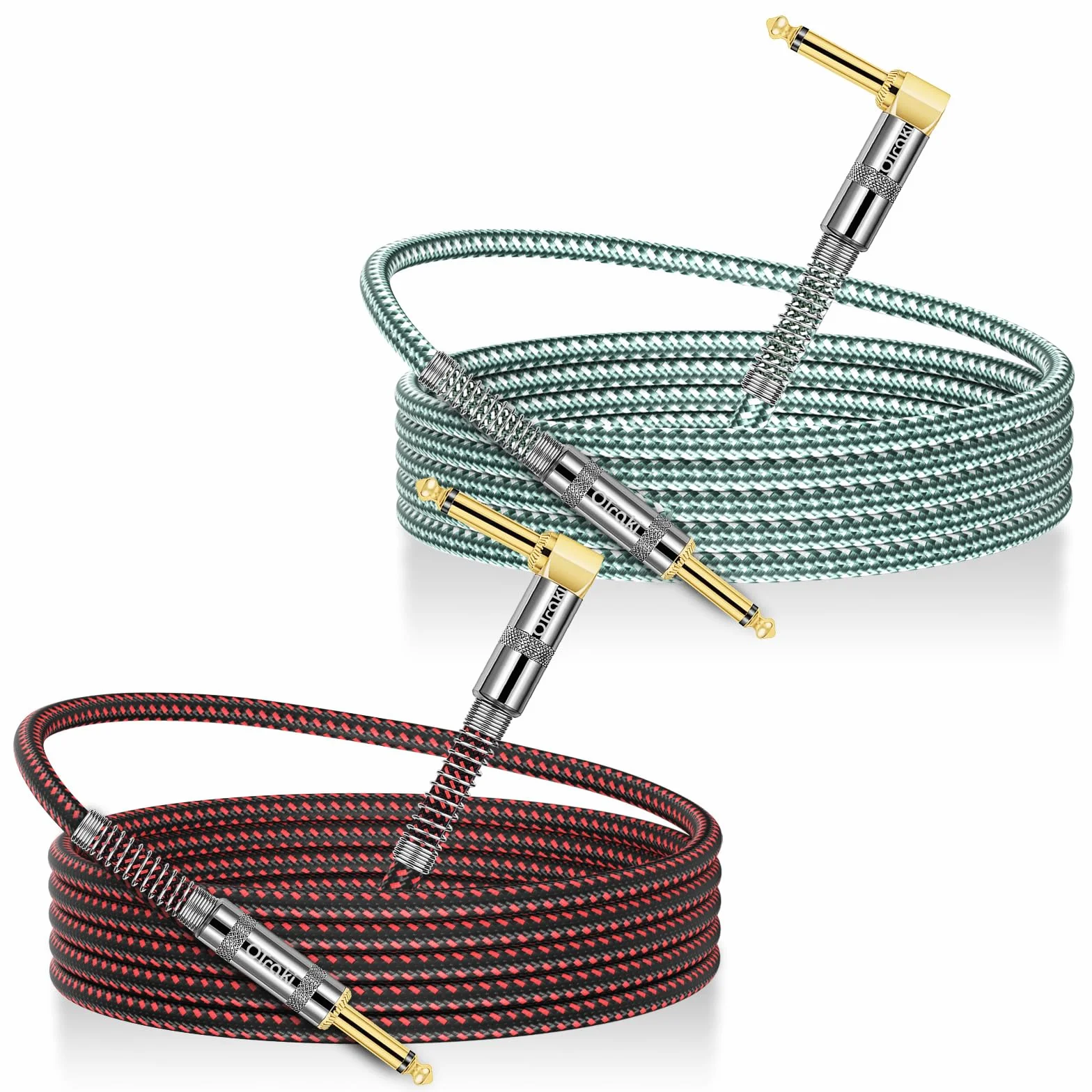 OTraki Kabel gitarowy 2 m, kabel instrumentalny, kabel jack 90 stopni, kabel Bass Amp, prosty kabel jack do gitary elektrycznej, gitary basowej, keyboardu, Pro Audio