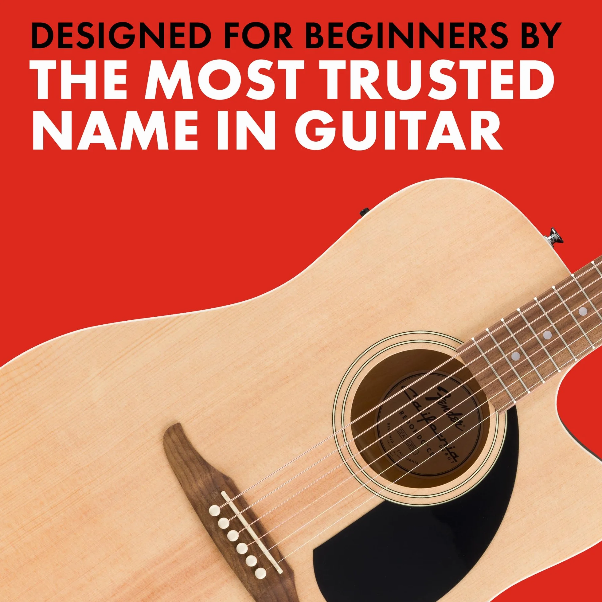 Fender California Debut Redondo Dreadnought z wycięciem gitara akustyczna CE, świerkowy top, czarny pickguard, naturalny