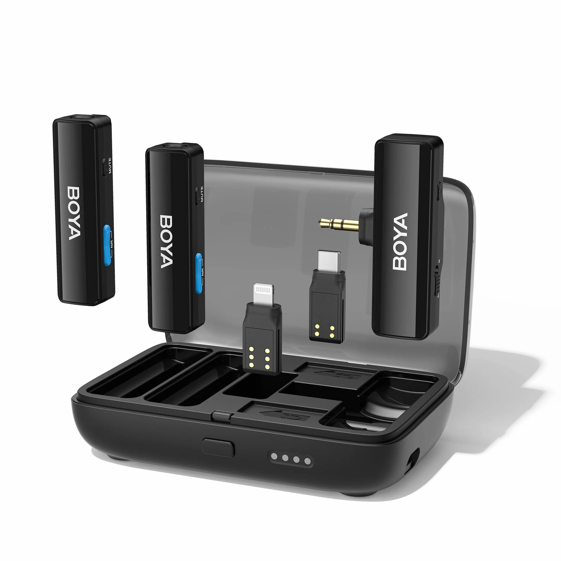 Boya BOYALINK Bezprzewodowy, dwukanałowy system mikrofonu wtykowego Lavalier, 2,4 GHz do smartfonów, lustrzanek cyfrowych, kamkorderów, tabletów, do filmów YouTube, vlogów, podcastów, Facebook, Tiktok