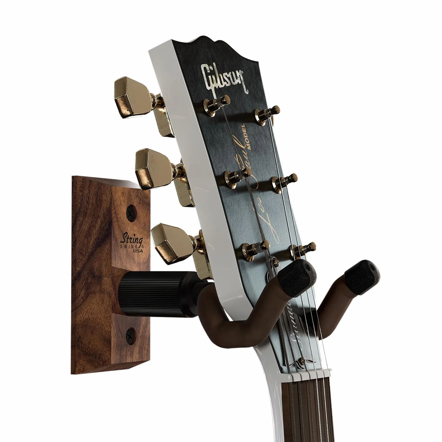 String Swing CC01K - uchwyt ścienny na gitarę - czarny orzech włoski