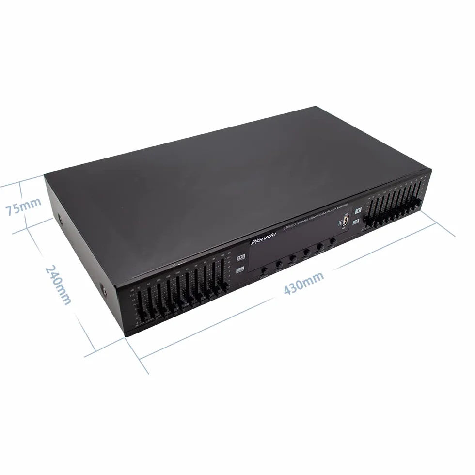 Toplionace 220V HIFI Cyfrowy Korektor Stereo HD EQ898 Wbudowany Przedwzmacniacz USB Bluetooth 10 Segmentowy Czarny