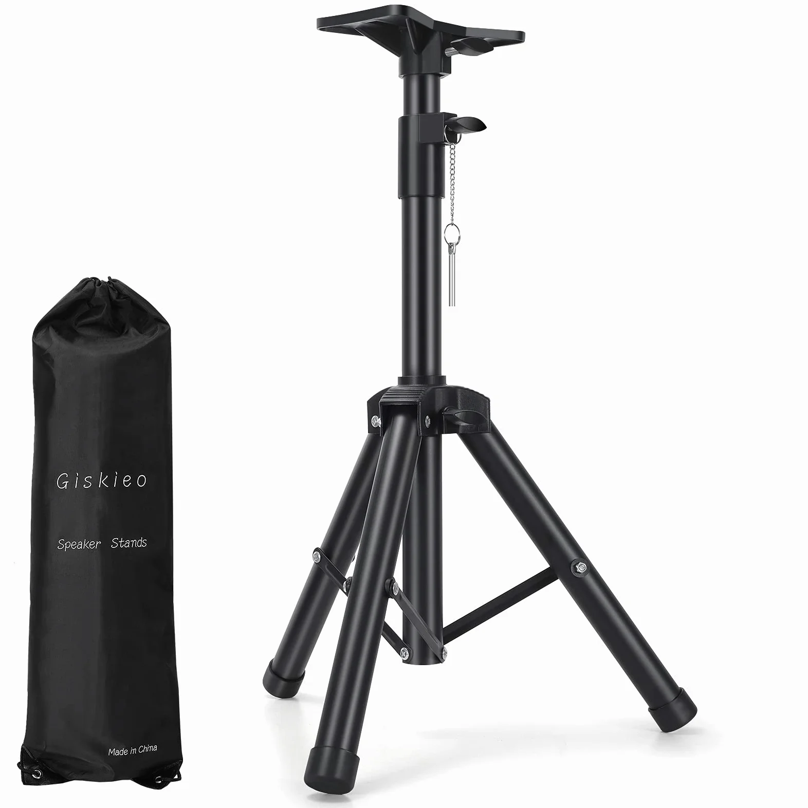 Wytrzymały stojak na głośniki PA i DJ - regulowana wysokość 76 cm do 112 cm stal, torba transportowa