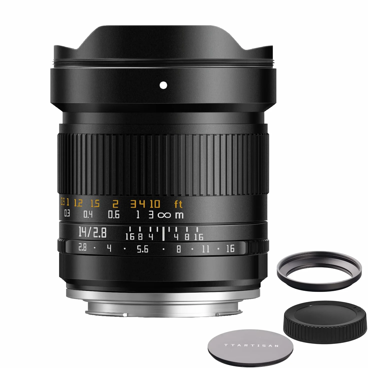 TTArtisan 14 mm F2.8 szerokokątny obiektyw szerokokątny z MF ASPH pole widzenia 114°, zewnętrzny uchwyt filtra 77 mm, do kamer z mocowaniem E (A7 A7R A7R A7S, seria A9, A6000, NEX