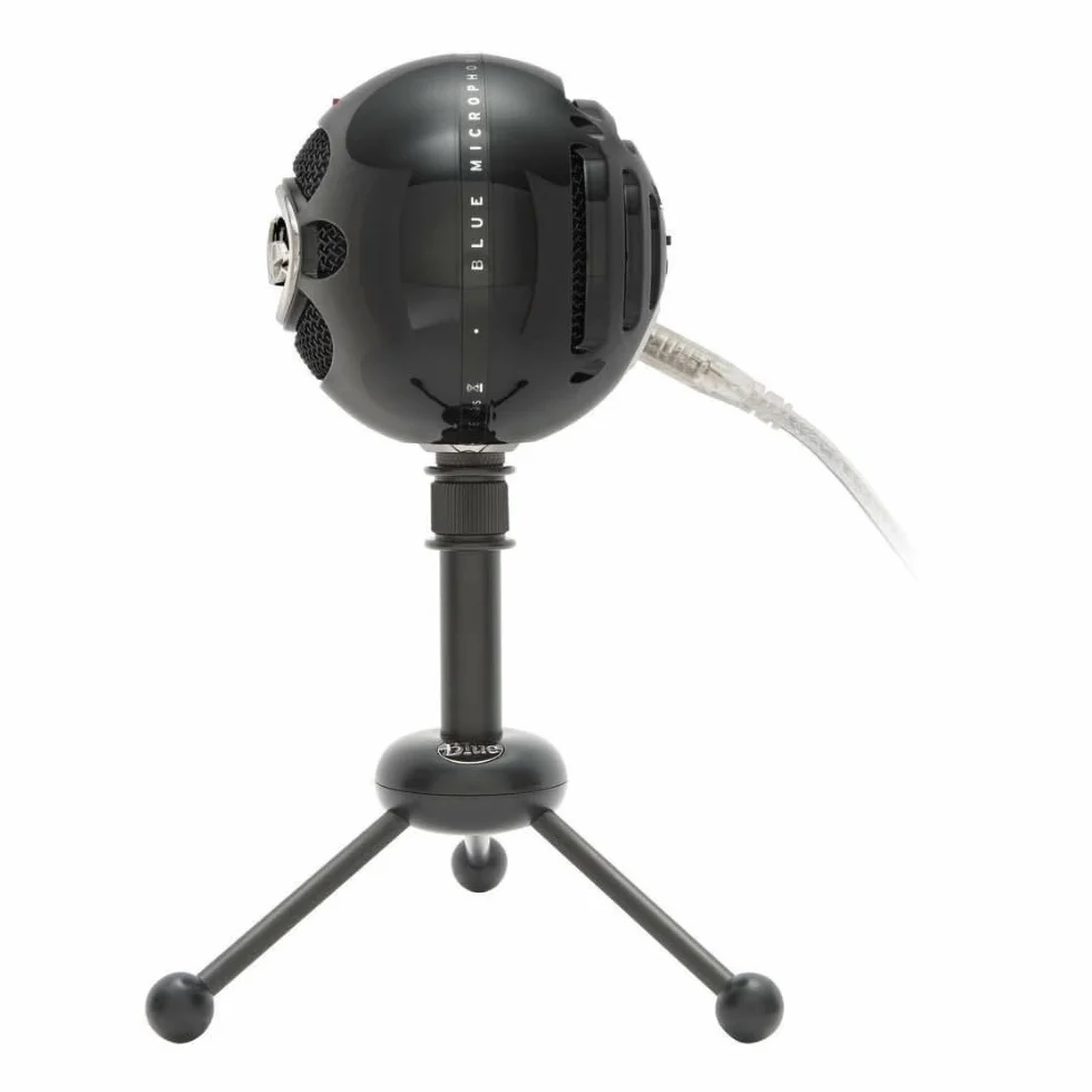 Blue Snowball iCE Mikrofon USB do PC, Mac, Gamingu, Nagrywania, Streamingu, Podcastów, z Kapsułą Mikrofonu Pojemnościowego Kardioidalnego z Regulowanym Stojakiem i Przewodem USB, Plug 'n Play - Czarny