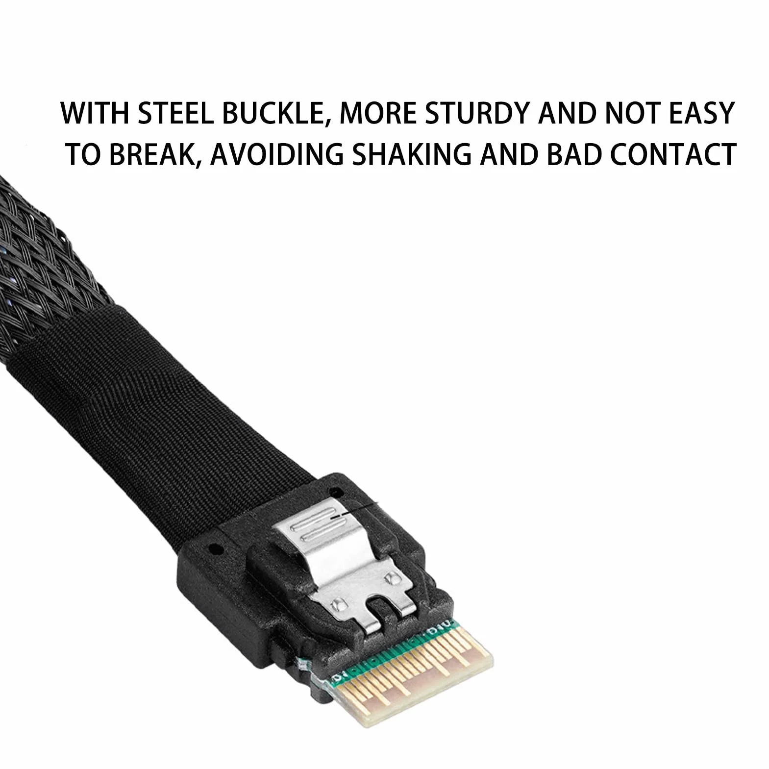 Wąski Kabel SAS, SAS 4.0 SFF 8654 4i 38pin Host do SFF 8654 Wąski Kabel Docelowy SAS, 12 Gb/s Ocynowana miedź Kabel Micro SATA do Obudowy Komputera Stacjonarnego HDD (1 m / 3,3 stopy)