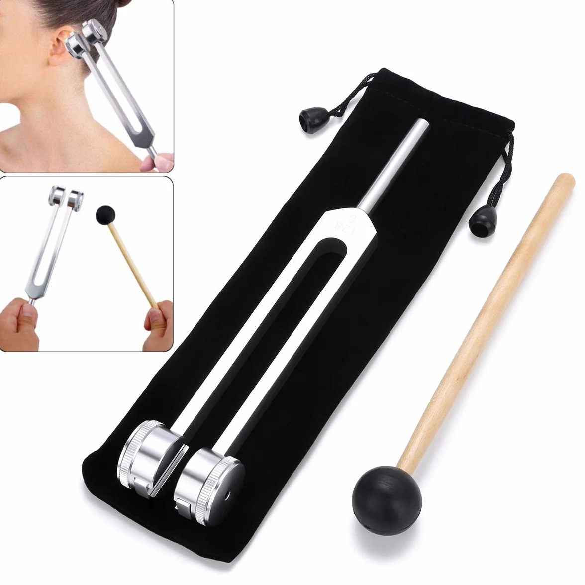 Taylor Tuning Fork 128 Hz C-128 Medyczny Niemagnetyczny Aluminiowy z Młotkiem Udarowym