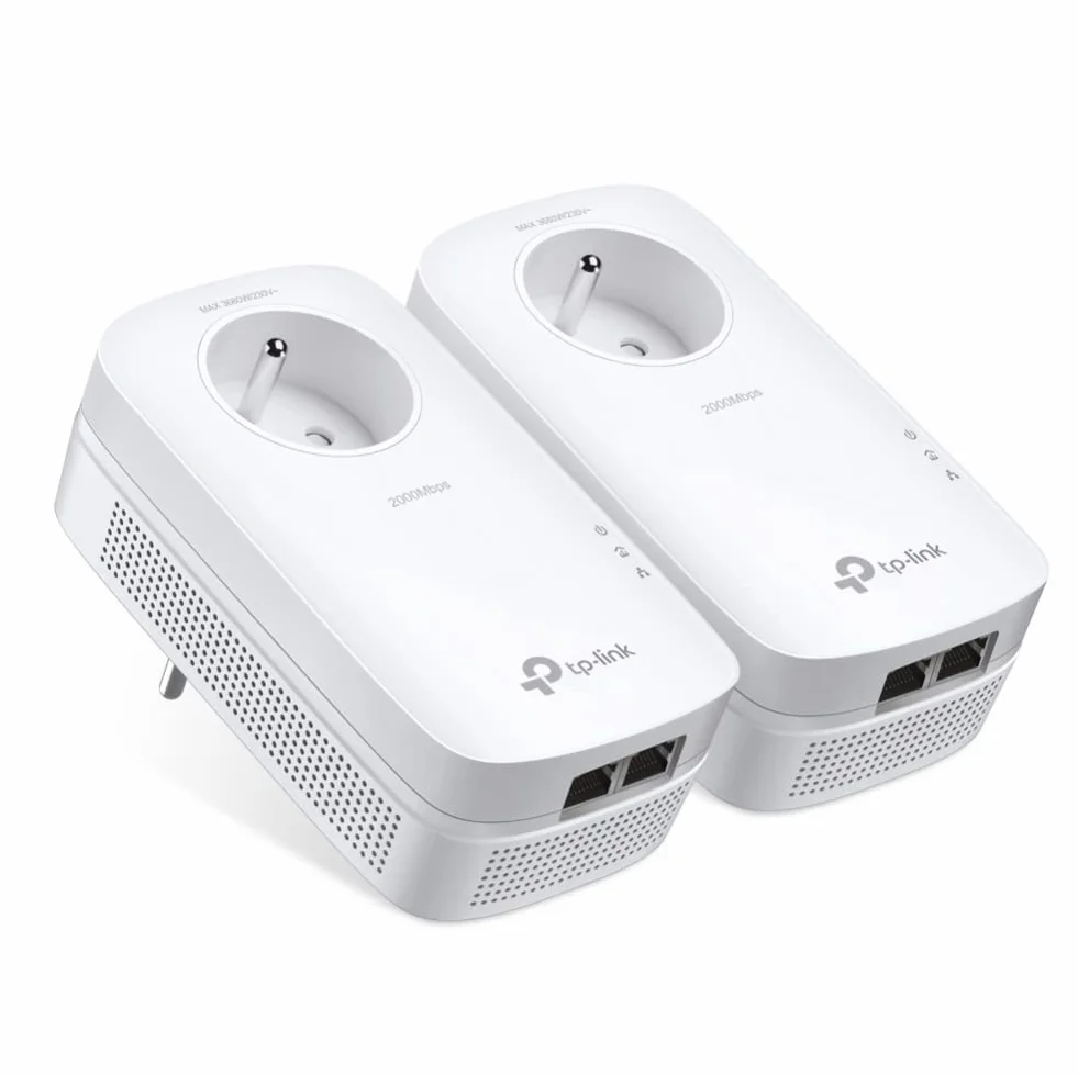 TP-Link TL-PA9025P KIT | Zestaw powerline AV2000 z 5 portami Gigabit | Gniazdo sieciowe z filtrem | Prędkość do 2000 Mb/s | Plug & Play