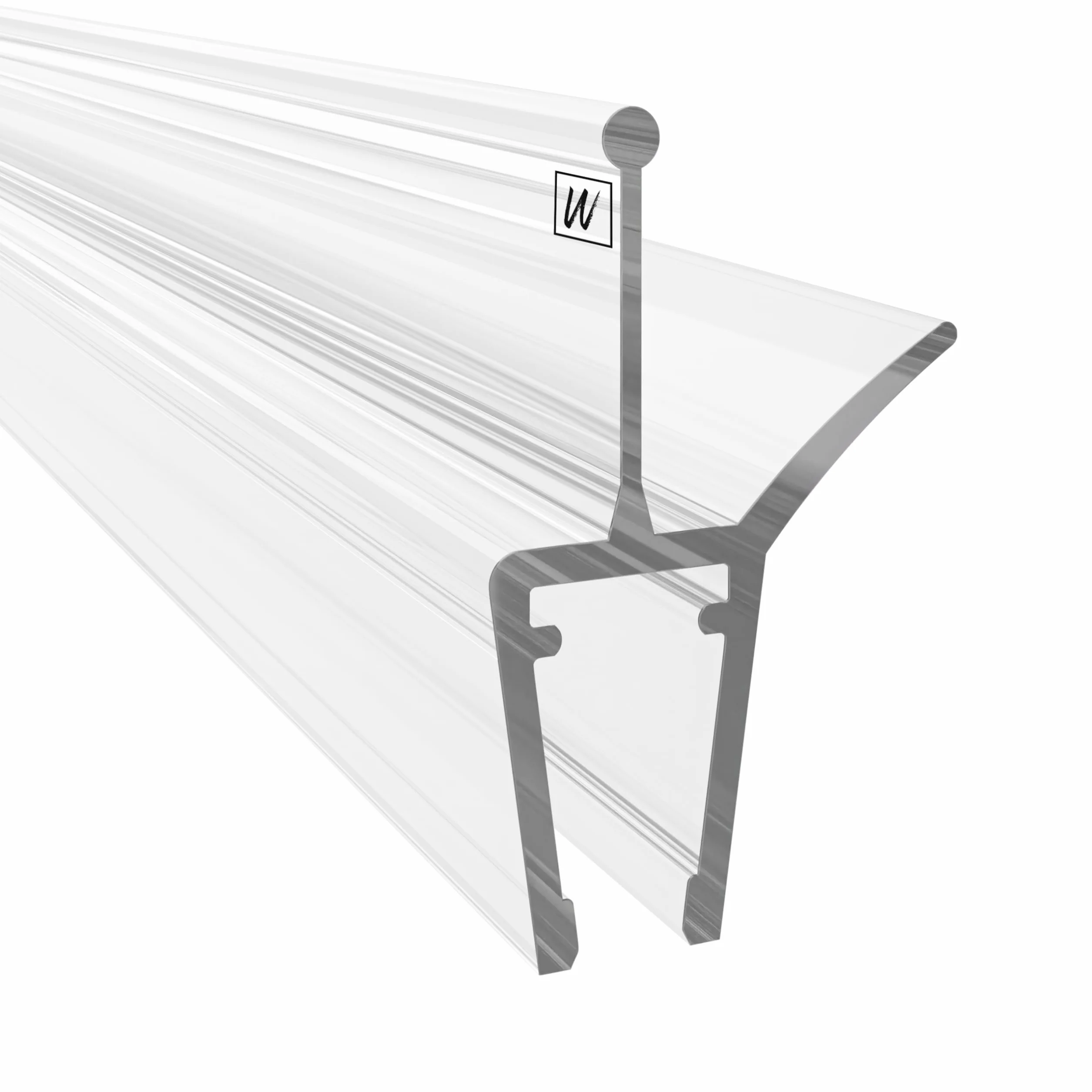 WAKA WAKA Premium Pro I uszczelka prysznicowa do drzwi prysznicowych, optyczna uszczelka prysznicowa, przezroczysta, uszczelka do szklanych drzwi 6-8 mm, 100 cm, do kabiny prysznicowej i drzwi