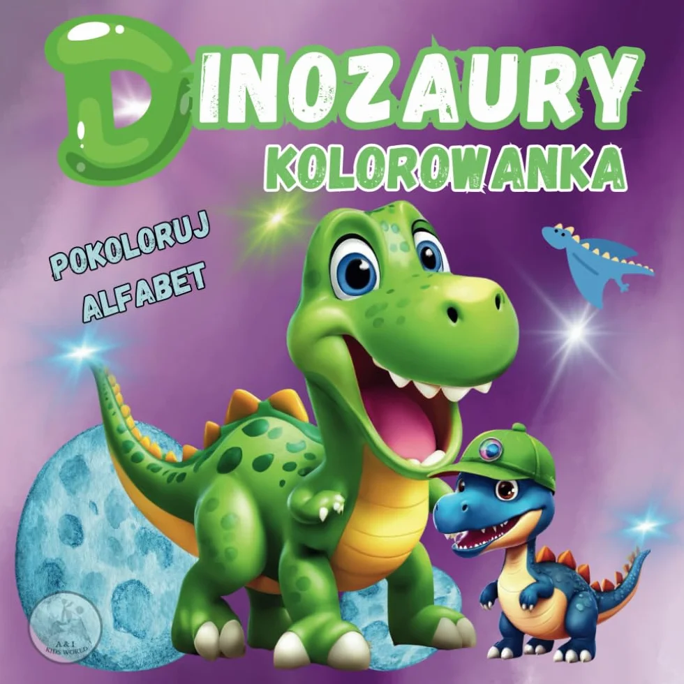 Dinozaury Kolorowanka dla Dzieci: Urocze Ilustracje Prehistorycznych Stworzeń I T-Rex, Triceratops, Brachiosaurus I Edukacyjna Malowanka dla Chłopca i Dziewczynki I Nauka Alfabetu I Idealny Prezent urodzinowy lub świąteczny I