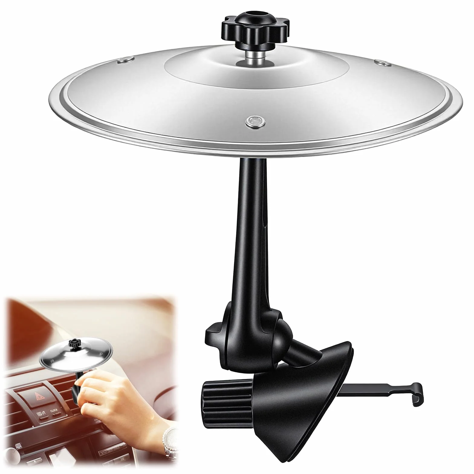 Molain Car Cymbal Air Vent, Car Crash Cymbal Air Vent Mini Bęben Cymbal Nadaje się do zabawnych instrumentów muzycznych, gadżet do wszystkich typów pojazdów (srebrny)