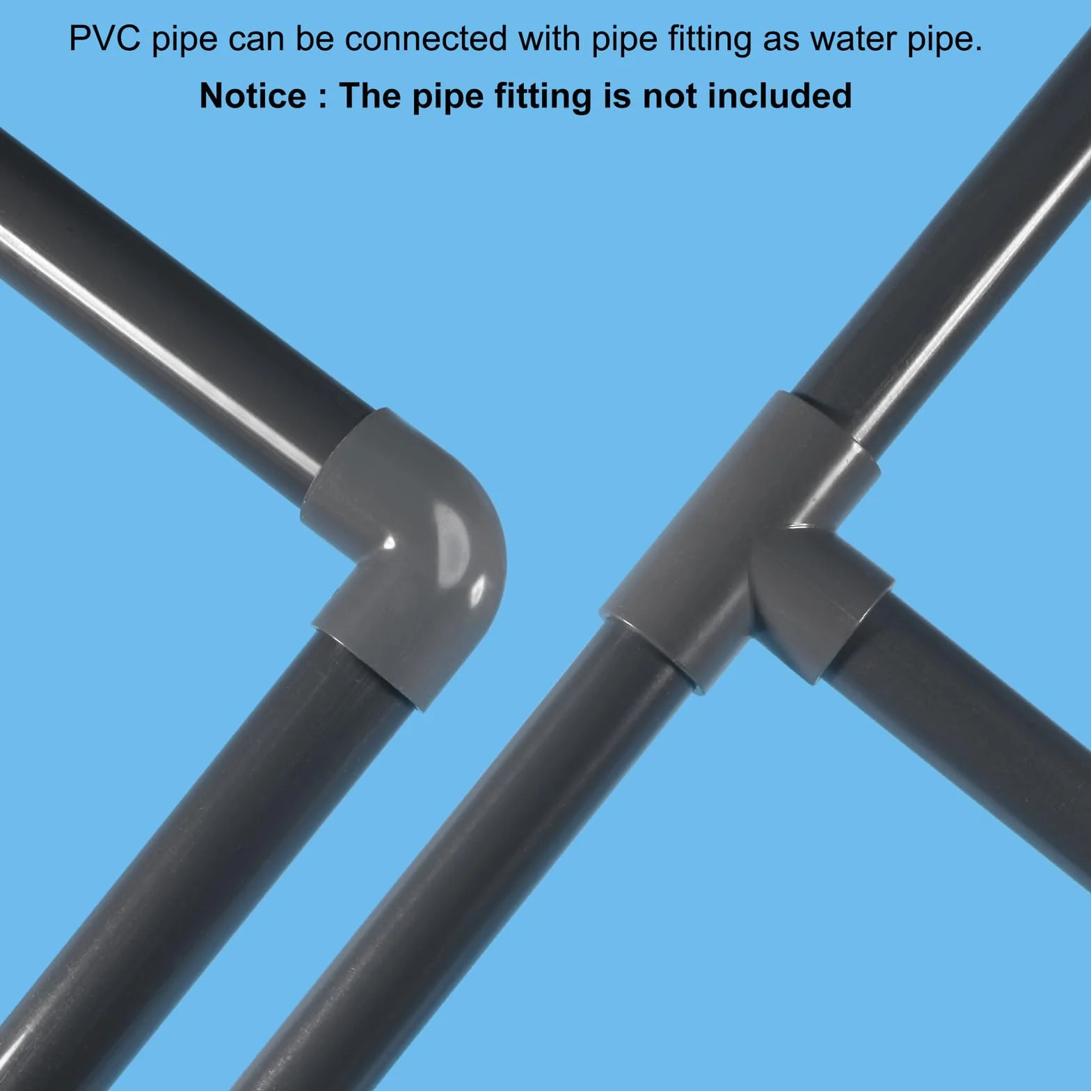 QUARKZMAN Okrągła sztywna rura PVC 15,4 mm ID 20 mm OD 20 cm / 8" Długość ciemnoszara o wysokiej wytrzymałości do rur wodnych rzemiosło osłona kabla