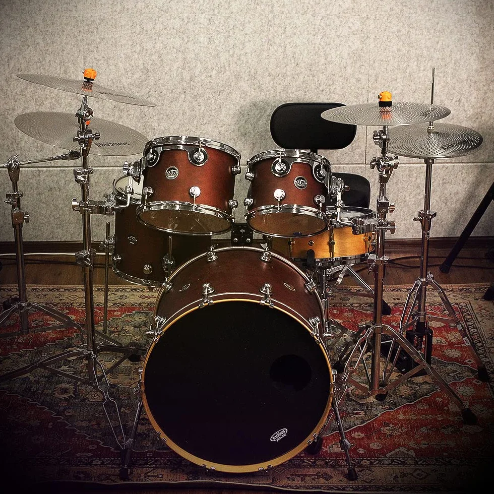 SONICAKE Zestaw talerzy o niskiej objętości, zestaw cichych talerzy 35 cm, Hi-Hat+40 cm, Crash 45 cm + 50 cm zestaw talerzy treningowych, 5 szt., srebrny