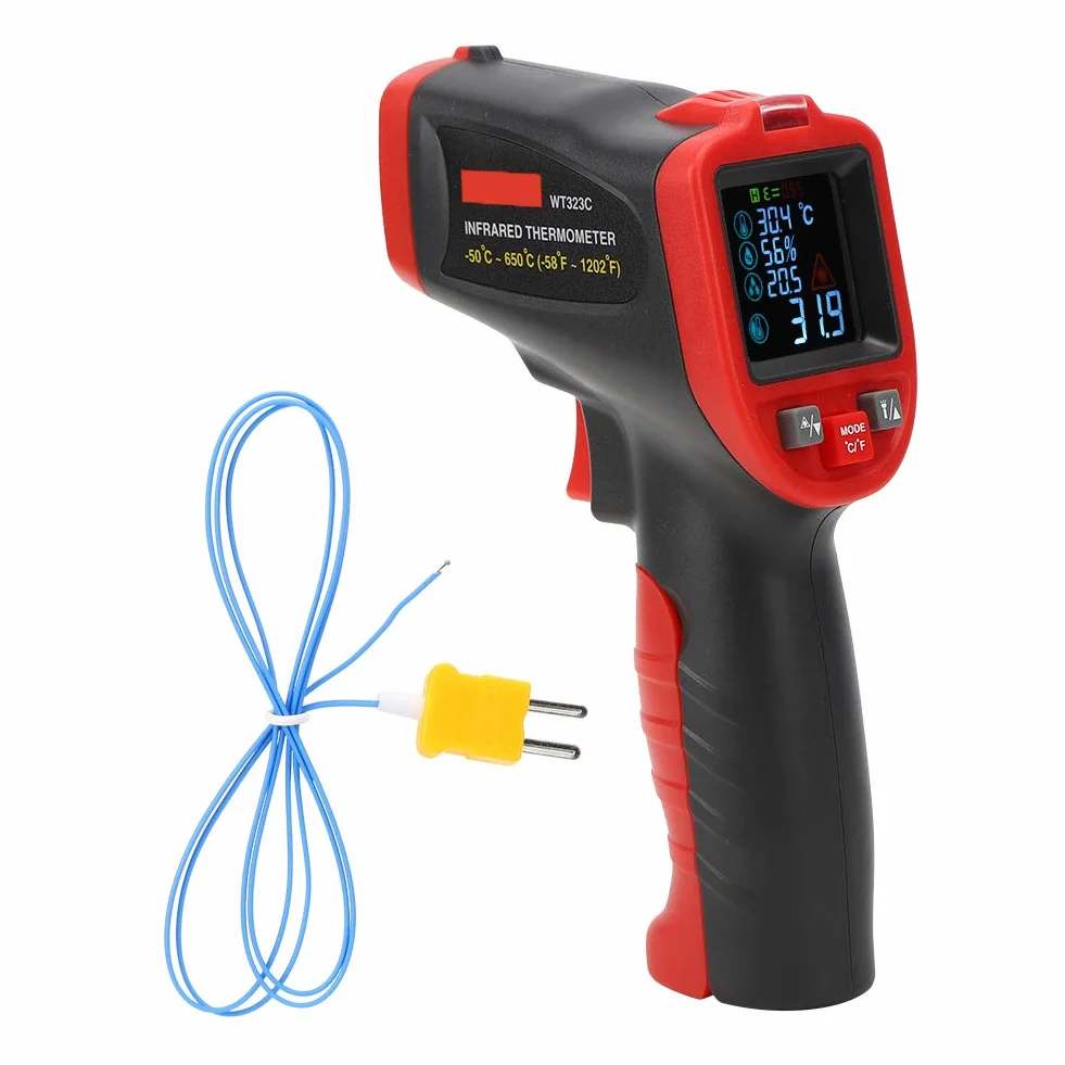 WT323C -50℃ -650 ℃ termometr przemysłowy, termometr na podczerwień, ręczny tester temperatury, dokładność pomiaru 0,1 (nie nadaje się do pomiaru temperatury ciała)