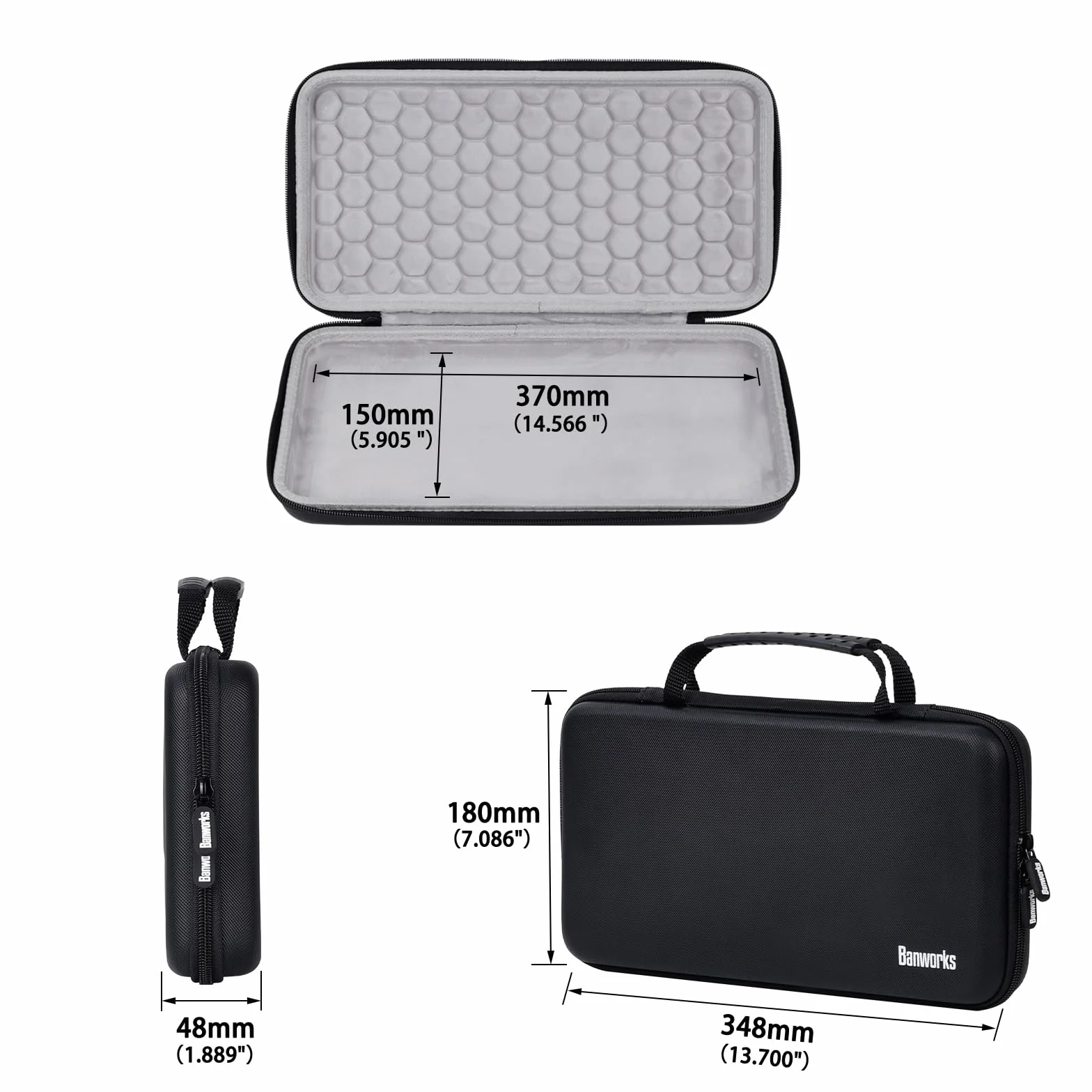 Banworks Etui PU Hardshell na kontroler MIDI Custom Fit dla Ableton Push 3 (wersja stacjonarna/wolnostojąca), etui do przechowywania i przenoszenia kontrolera do stacji roboczych audio JT/HCQSNB-01